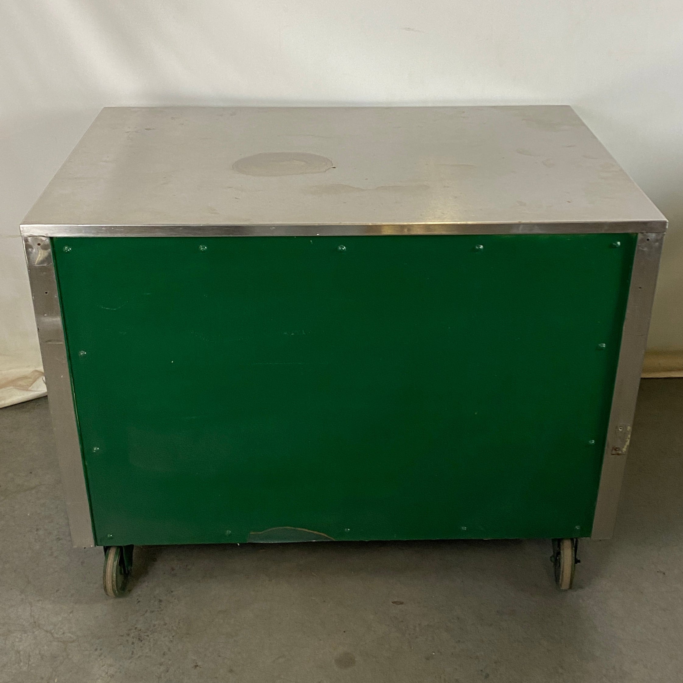 Green Metal Top Wheeled Cart