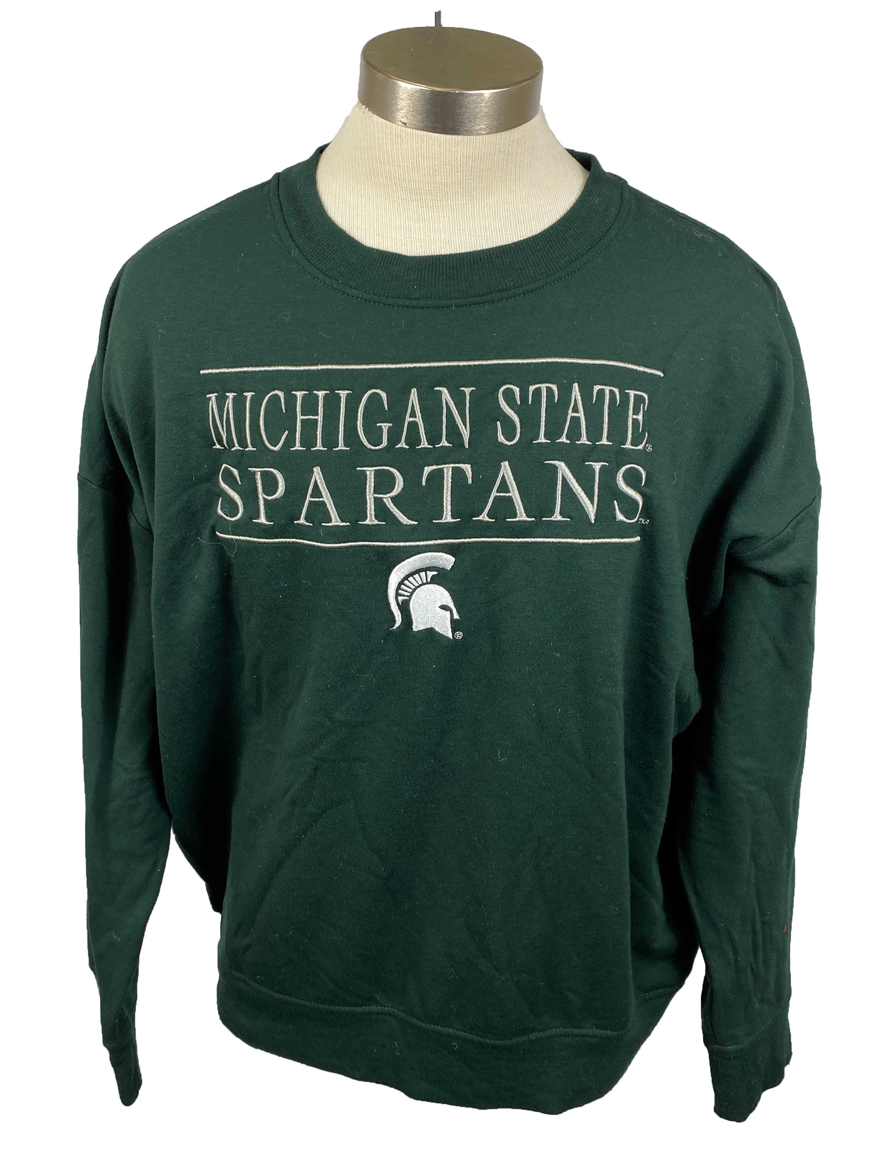 Green Michigan State Crewneck Sweatshirt Unisex Size L