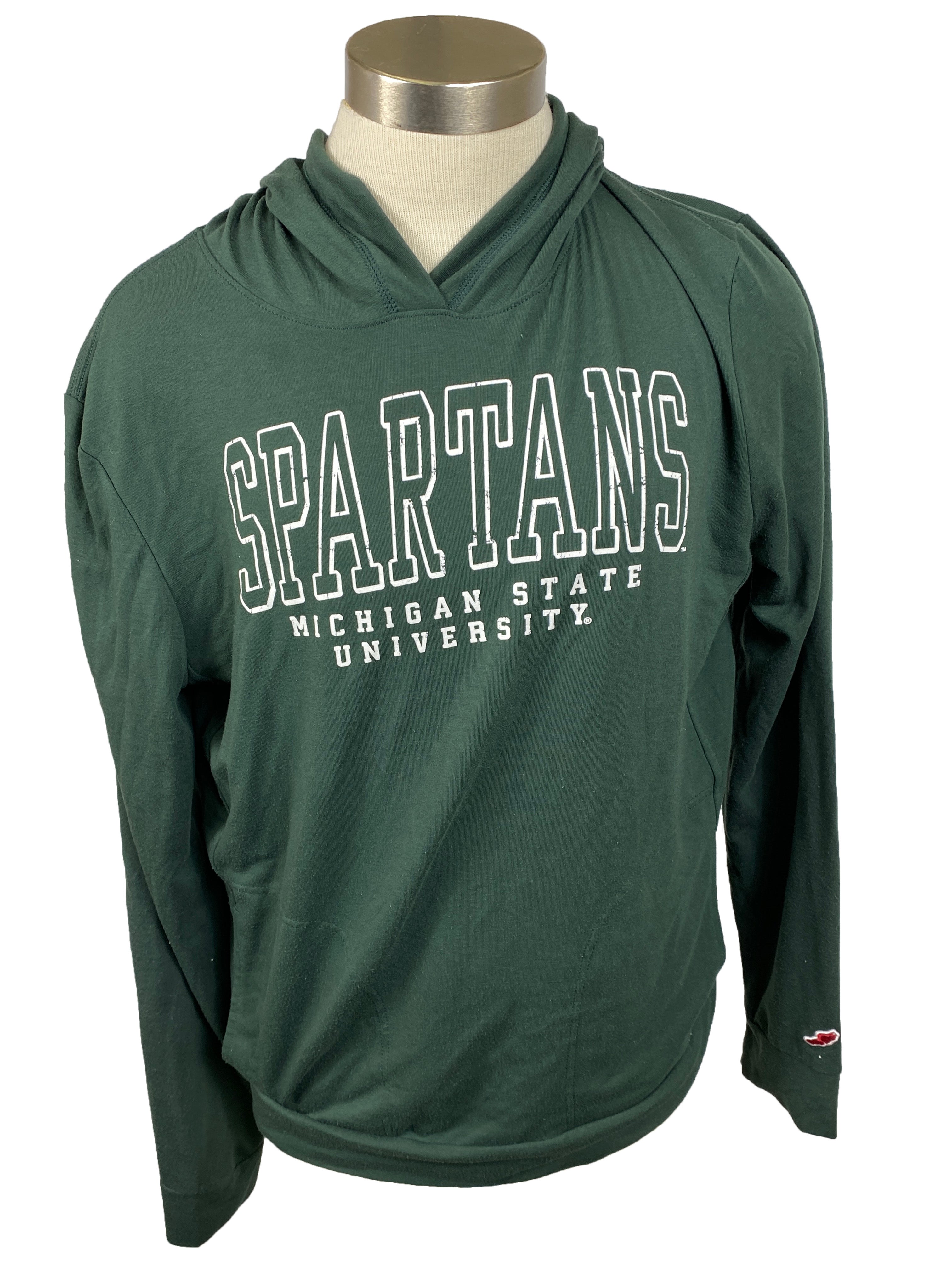 Green Michigan State Hooded Shirt Unisex Size L