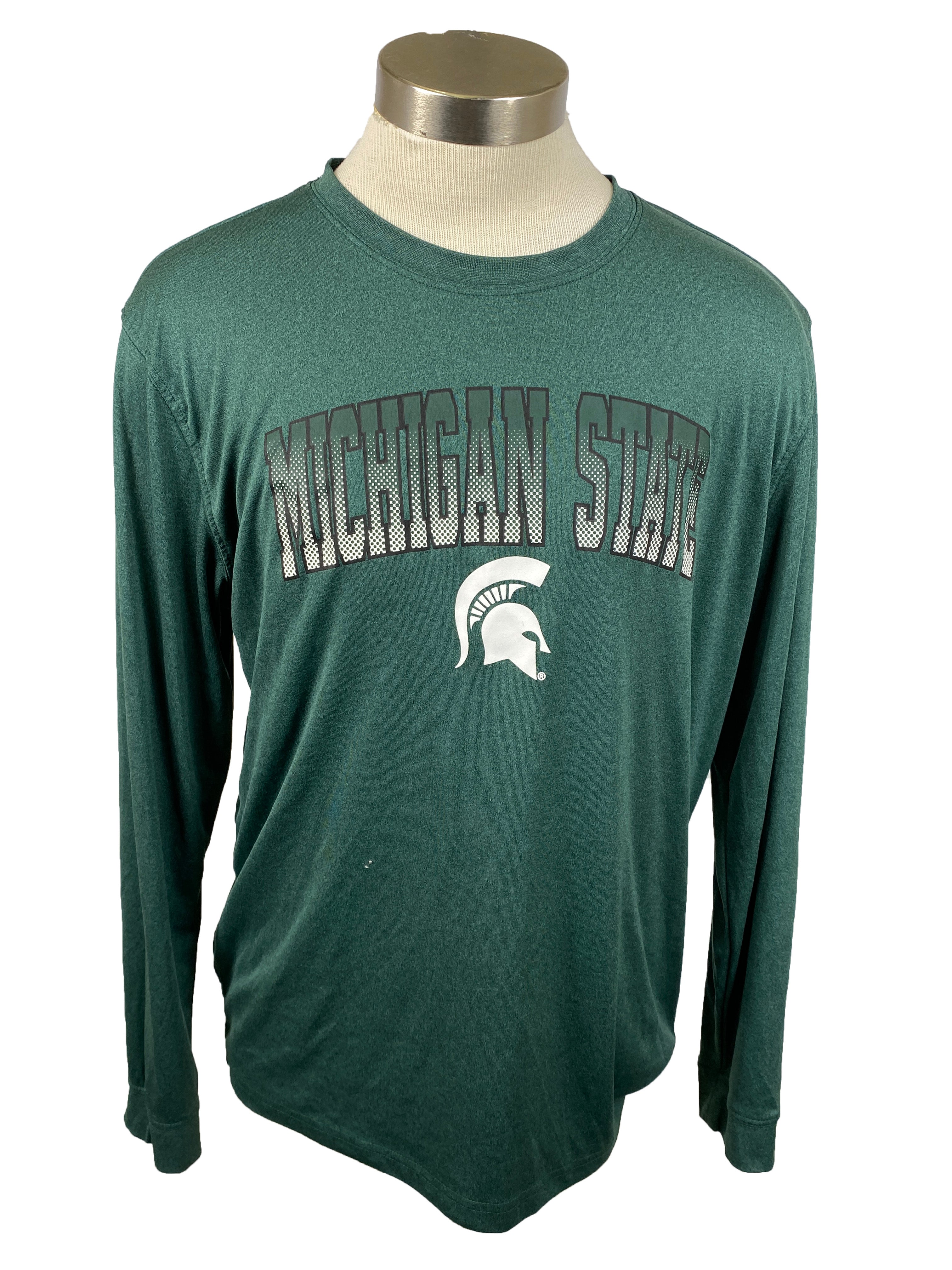Green Michigan State Long Sleeve T-Shirt Unisex Size XL