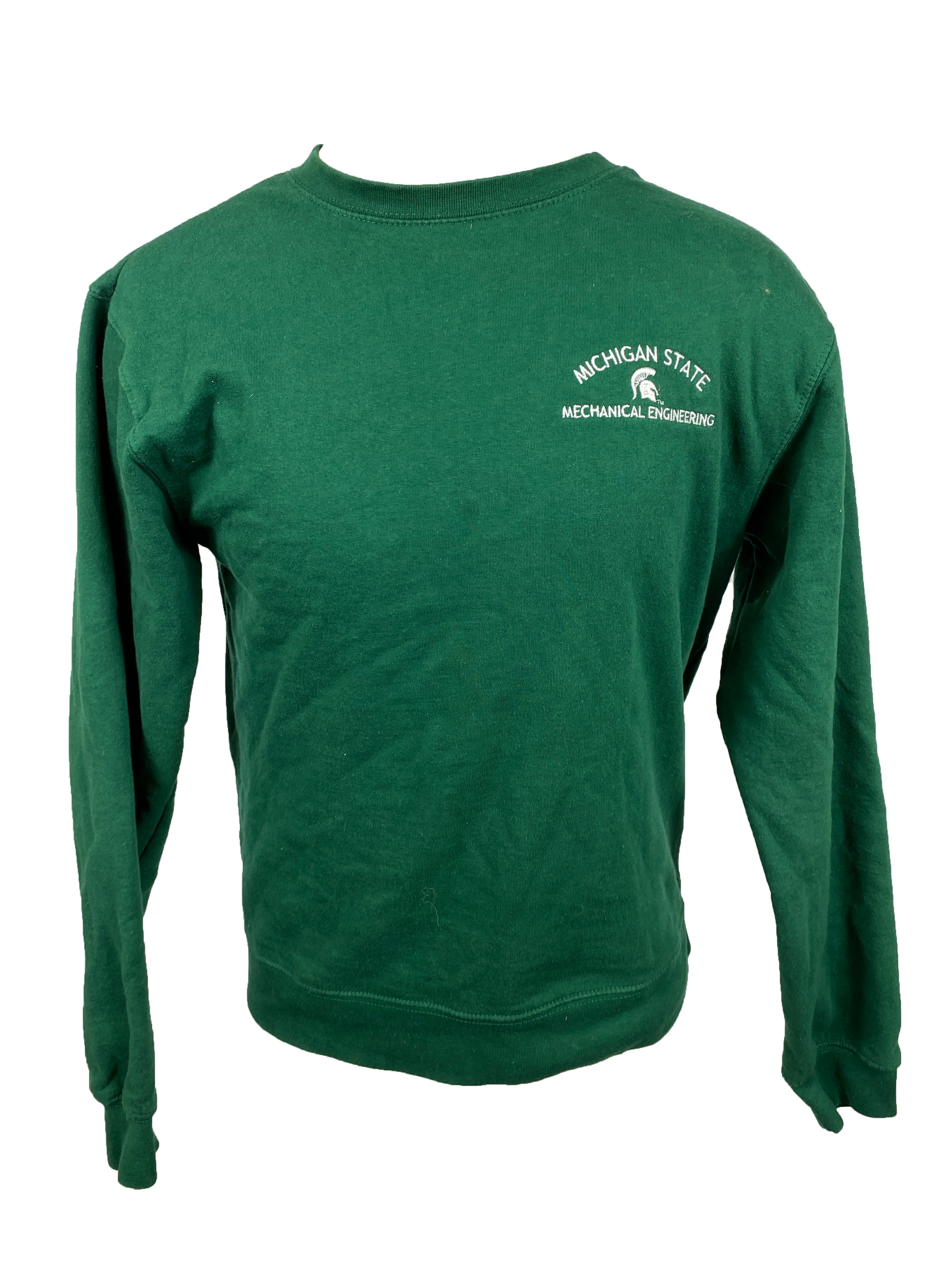 Green Michigan State Mechanical Engineering Crewneck Sweatshirt Unisex Size S