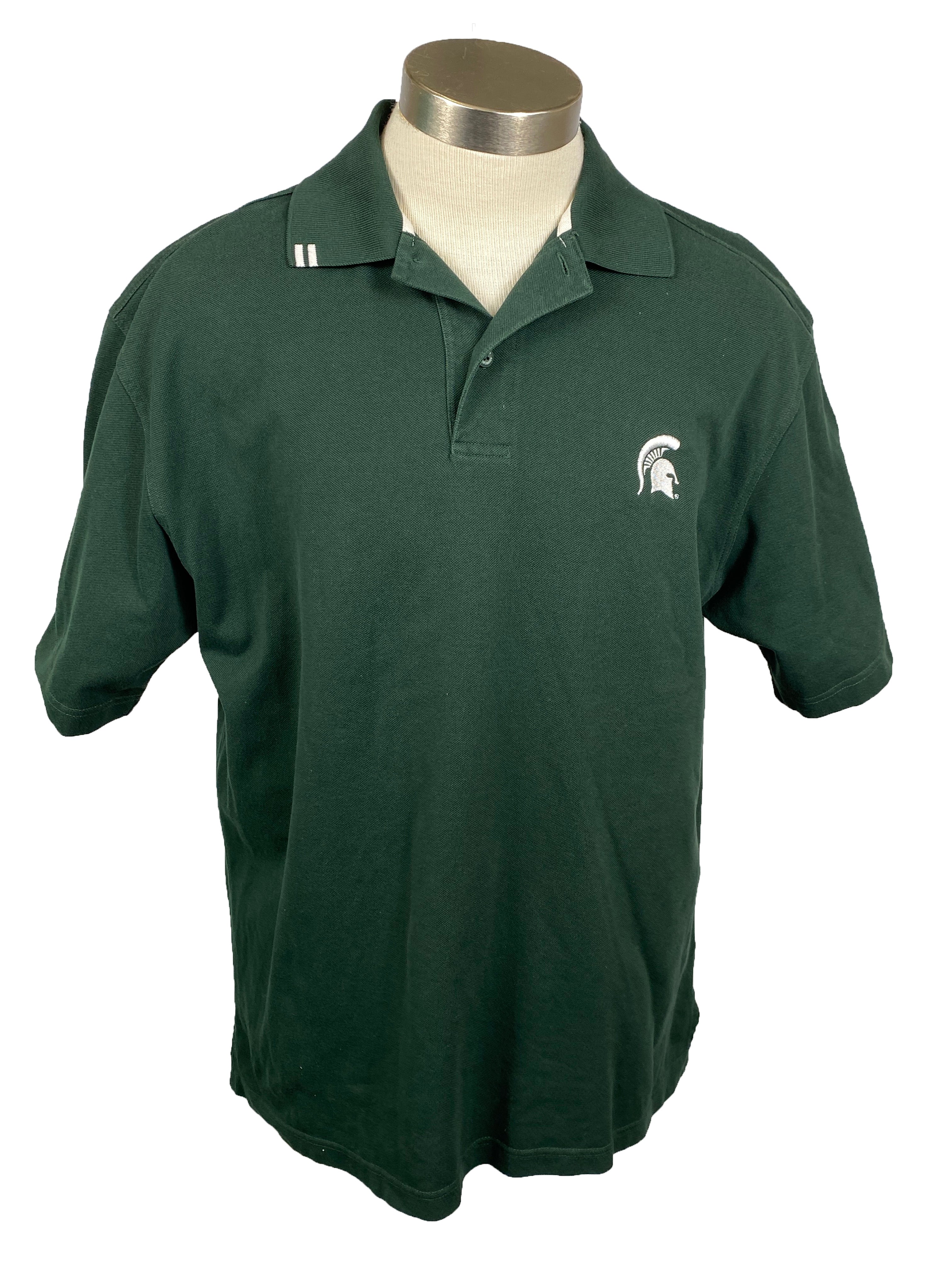Green Michigan State Spartan Polo Men's Size Medium