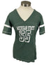 Green Michigan State V-Neck T-Shirt Women's Size XL