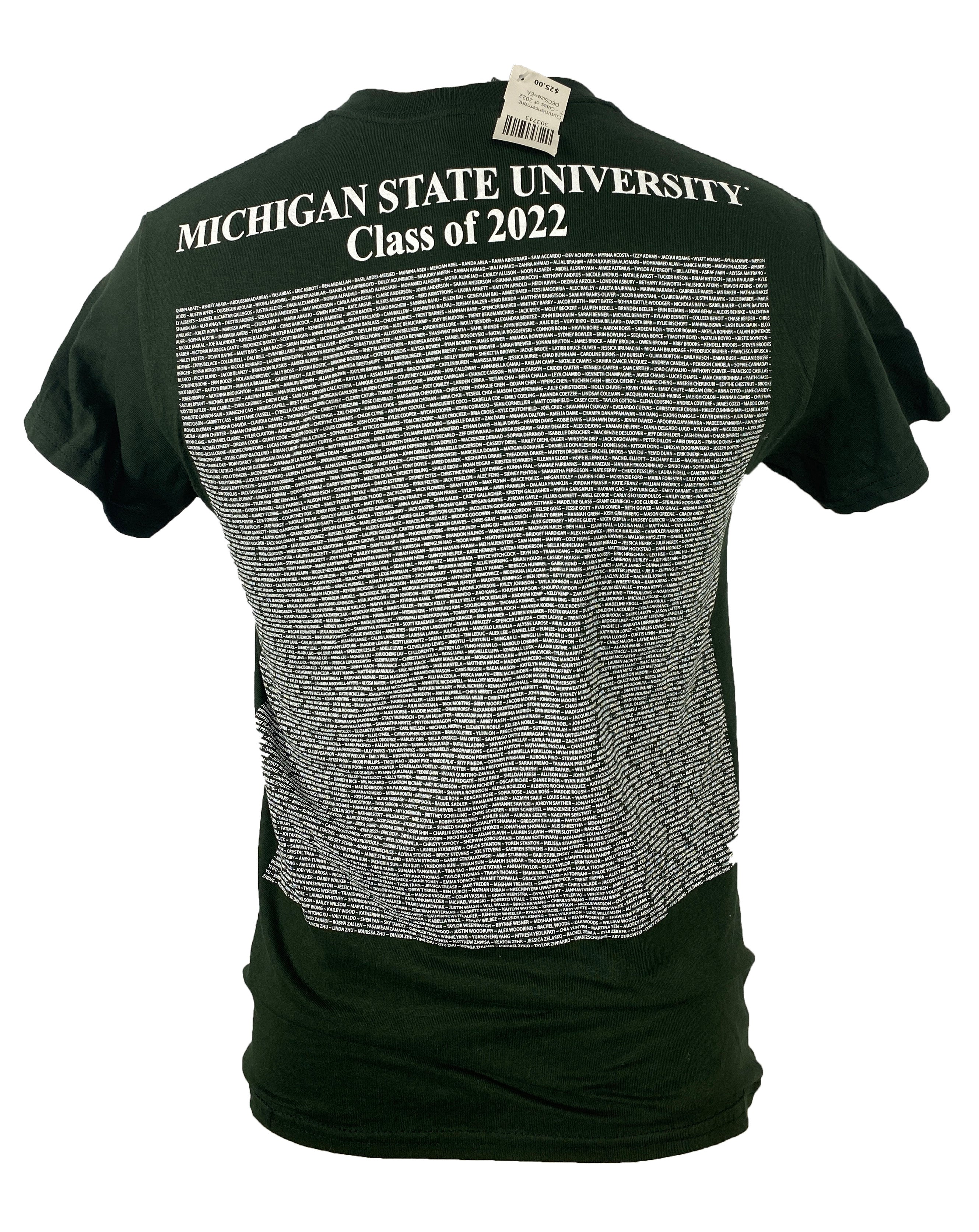 Green MSU Class of 2022 T-Shirt Unisex Size S