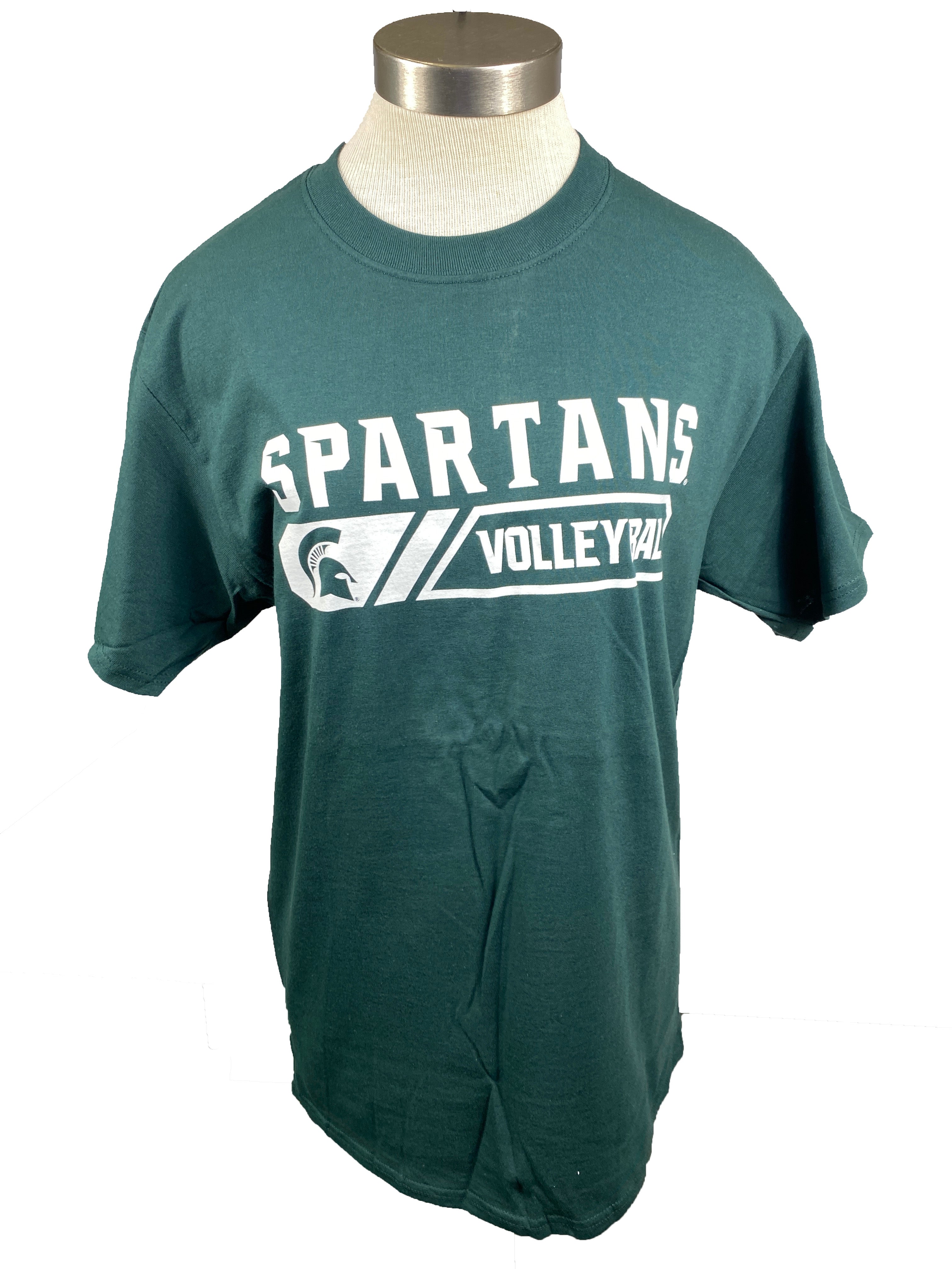Green Spartan Volleyball Short Sleeve T-Shirt Unisex Size M