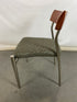 Green Upholstered Chair with Wood Back
