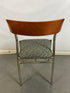 Green Upholstered Chair with Wood Back