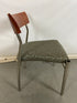 Green Upholstered Chair with Wood Back