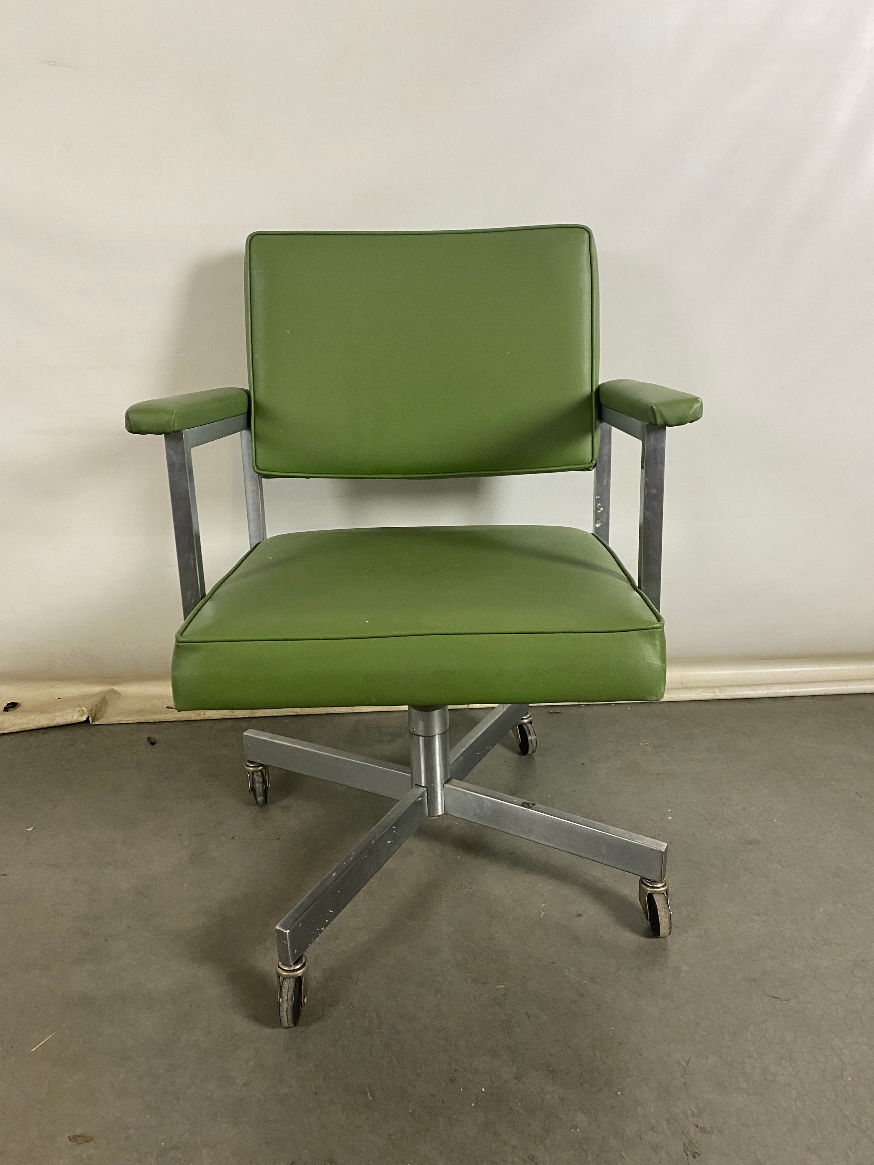 Green Upholstered Metal Frame Chair