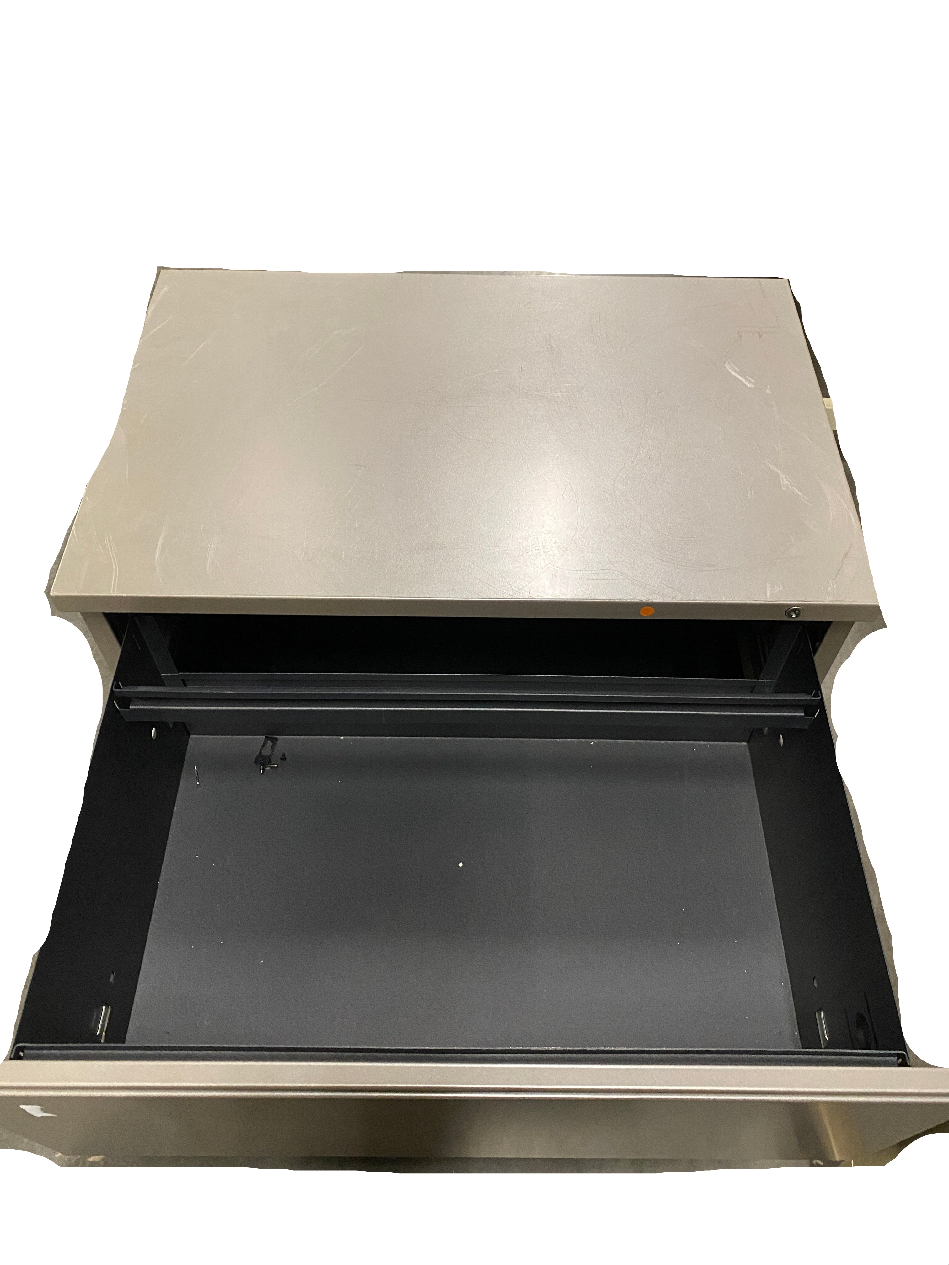 Grey Metal Office 2 Drawer Lateral File Cabinet