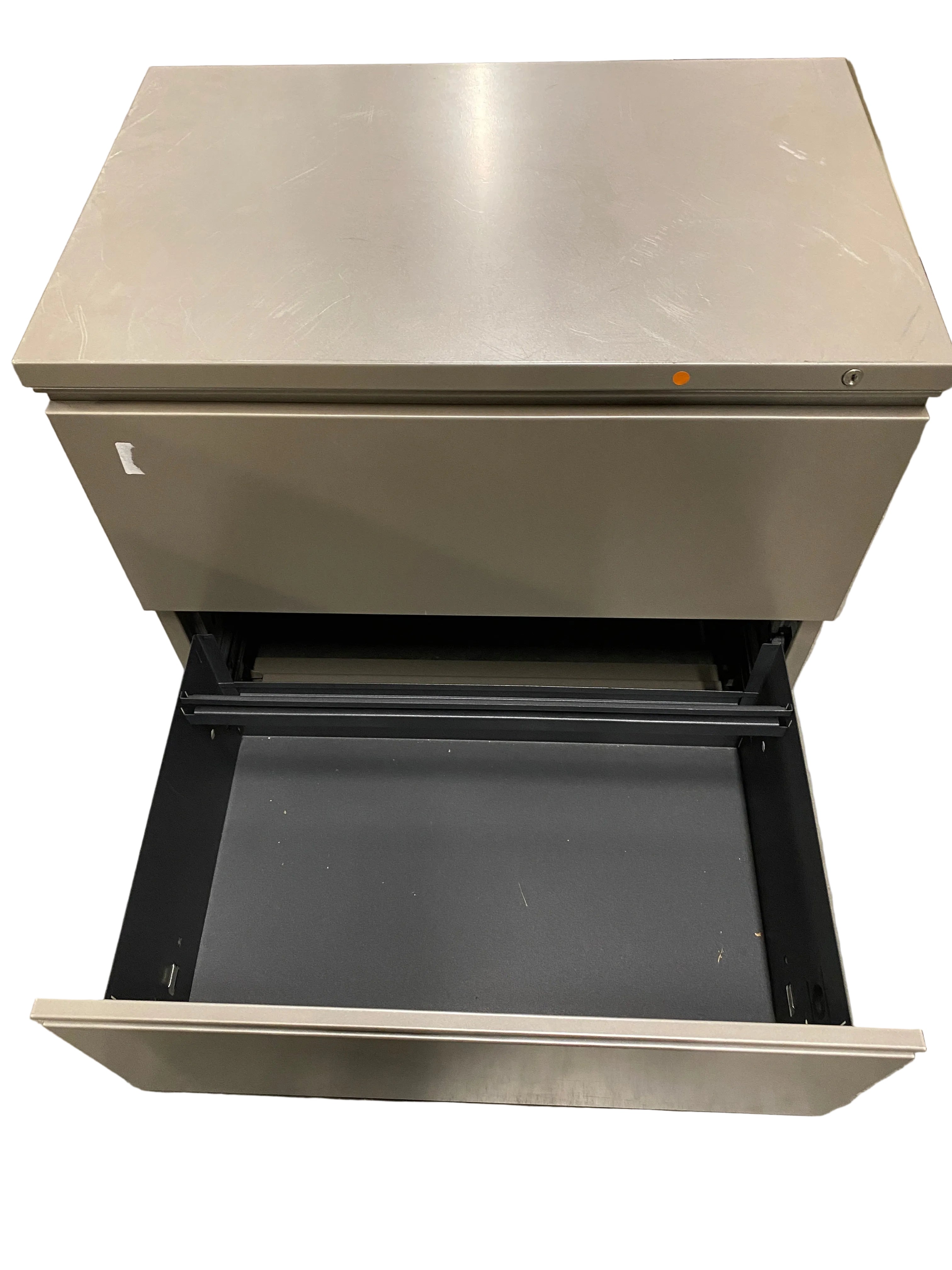 Grey Metal Office 2 Drawer Lateral File Cabinet