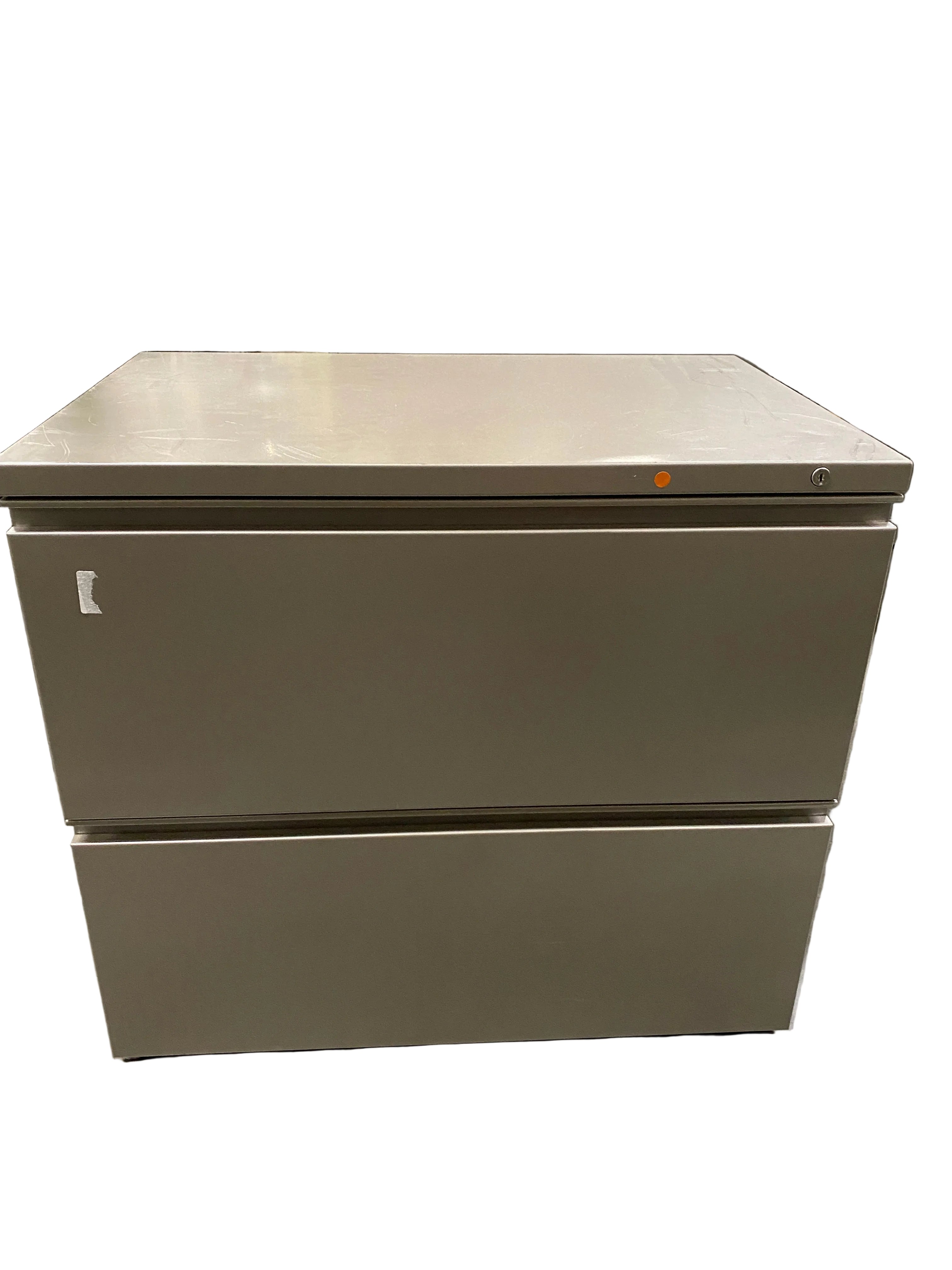 Grey Metal Office 2 Drawer Lateral File Cabinet