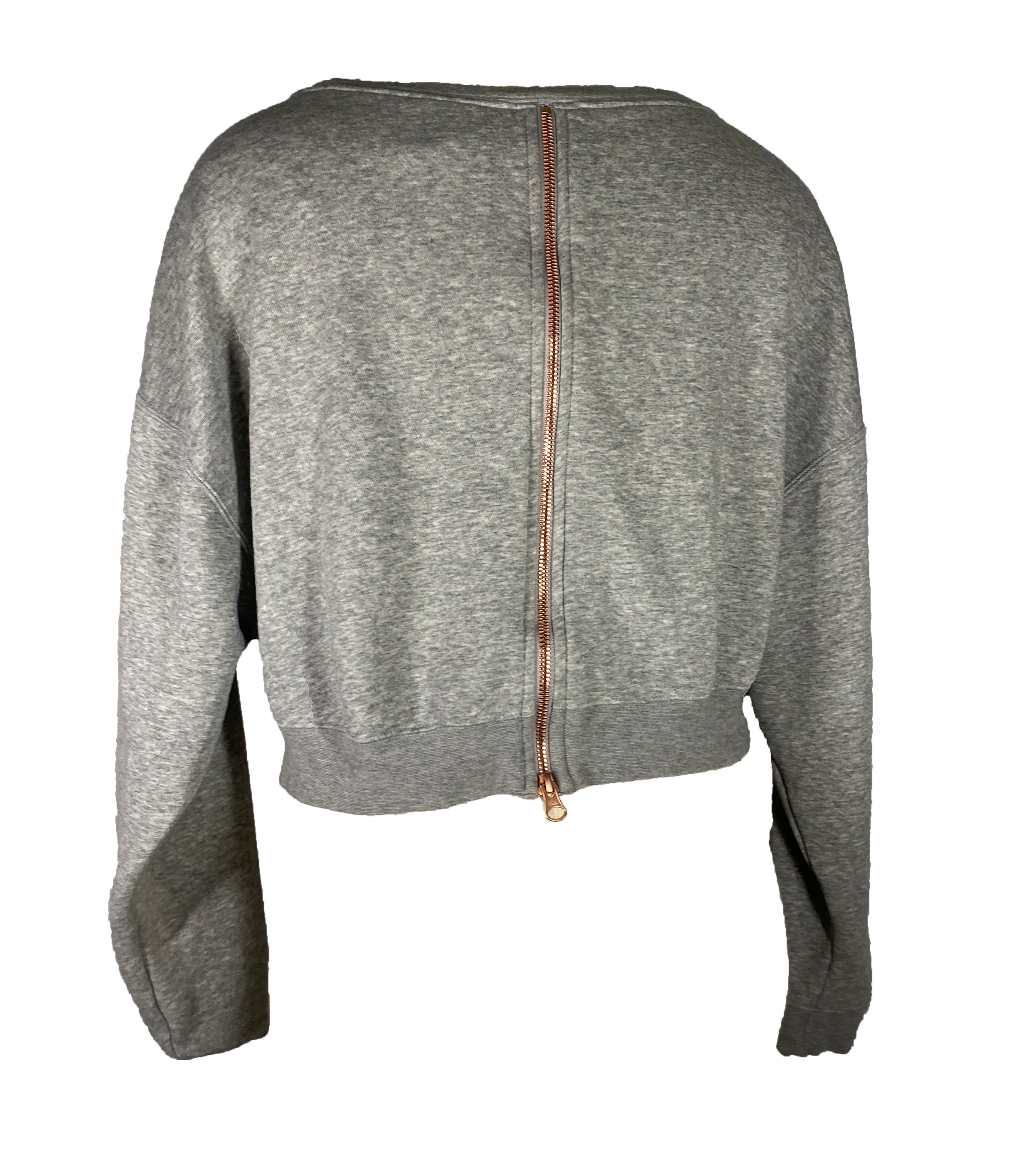 Grey Nike Cropped Crew Neck Sweatshirt Women's Size S