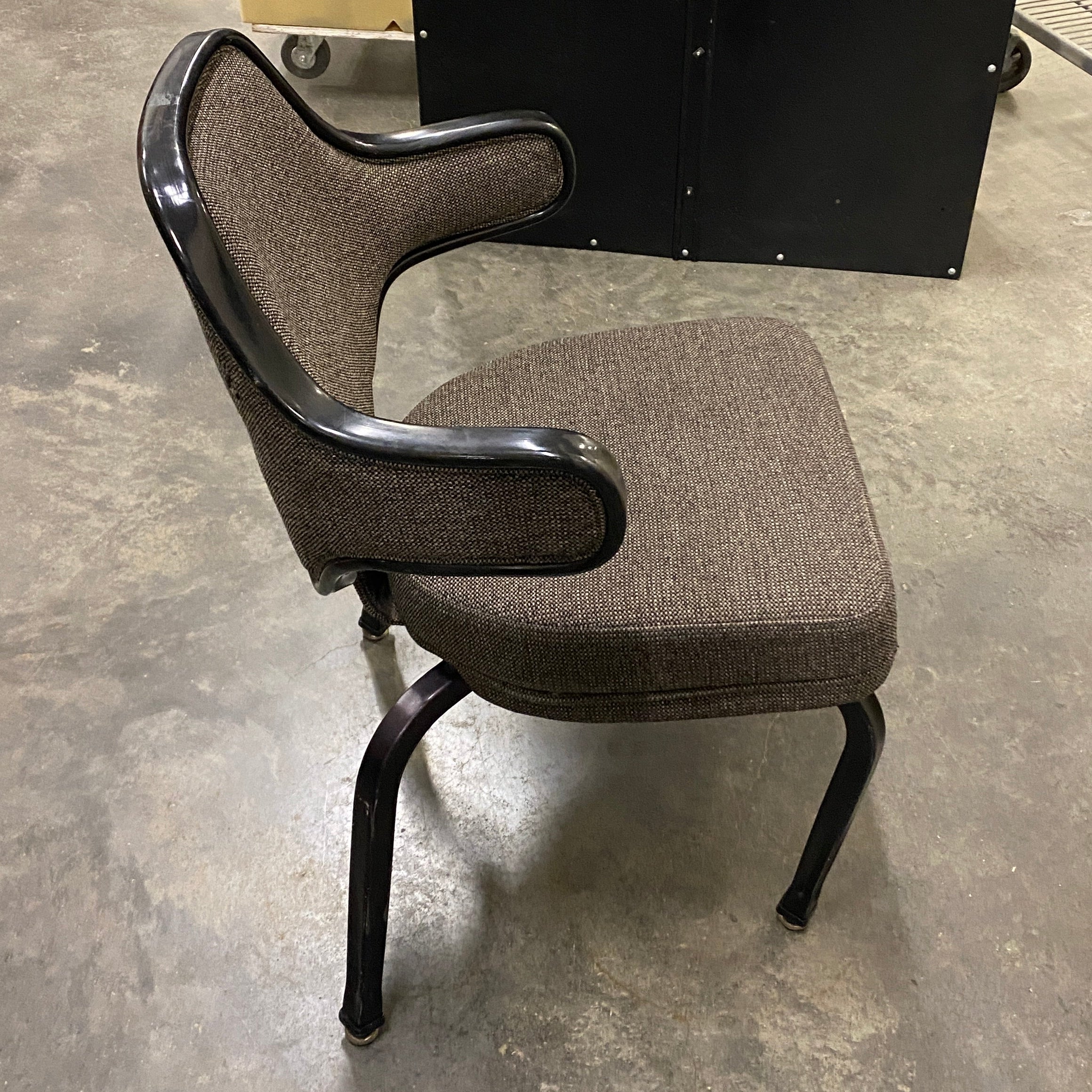 Grey Upholstered Retro-Style Chair