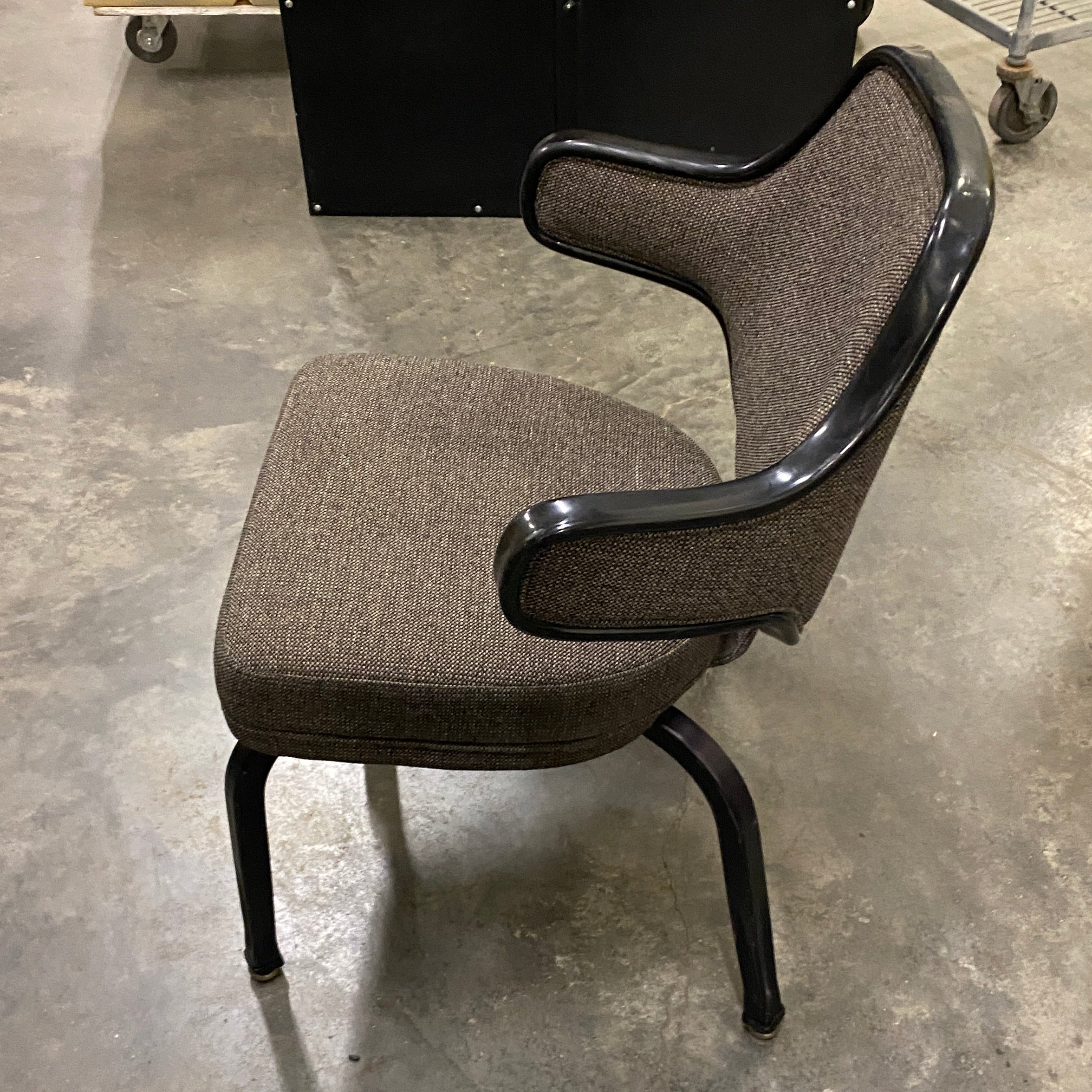 Grey Upholstered Retro-Style Chair