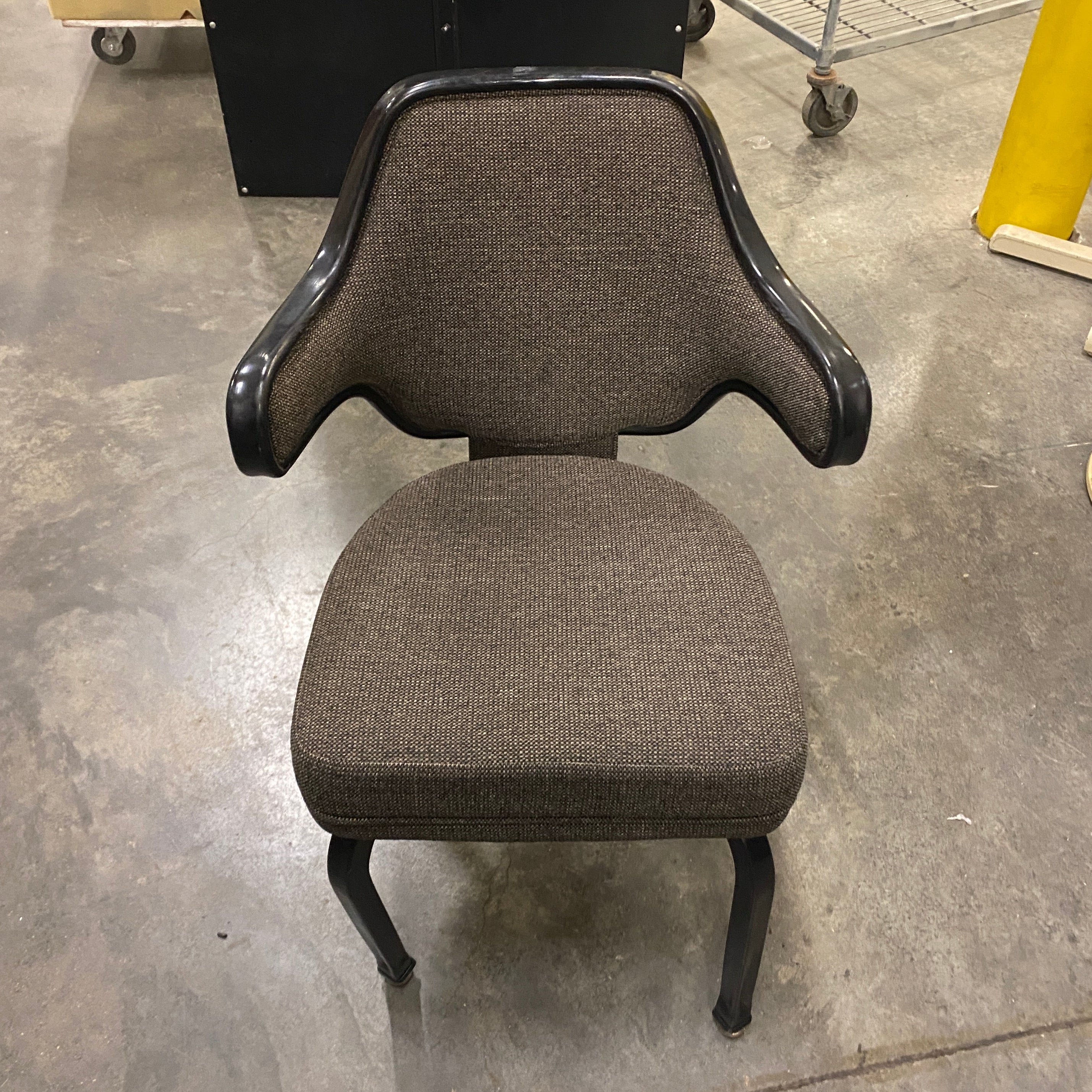 Grey Upholstered Retro-Style Chair