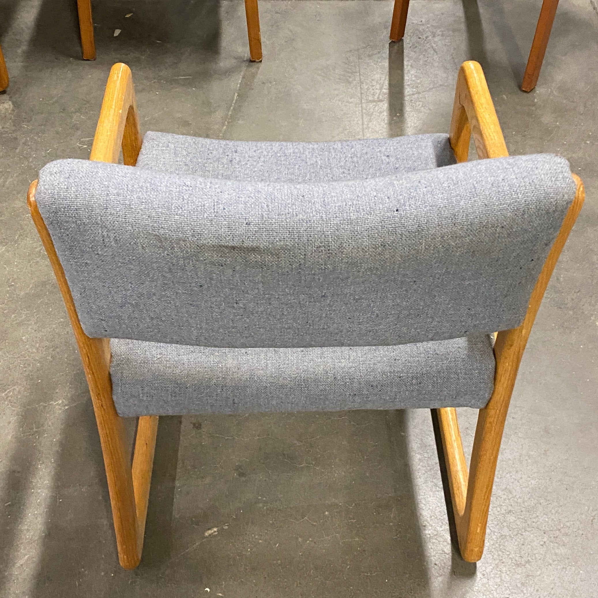 Grey Upholstered Wooden Frame Chair
