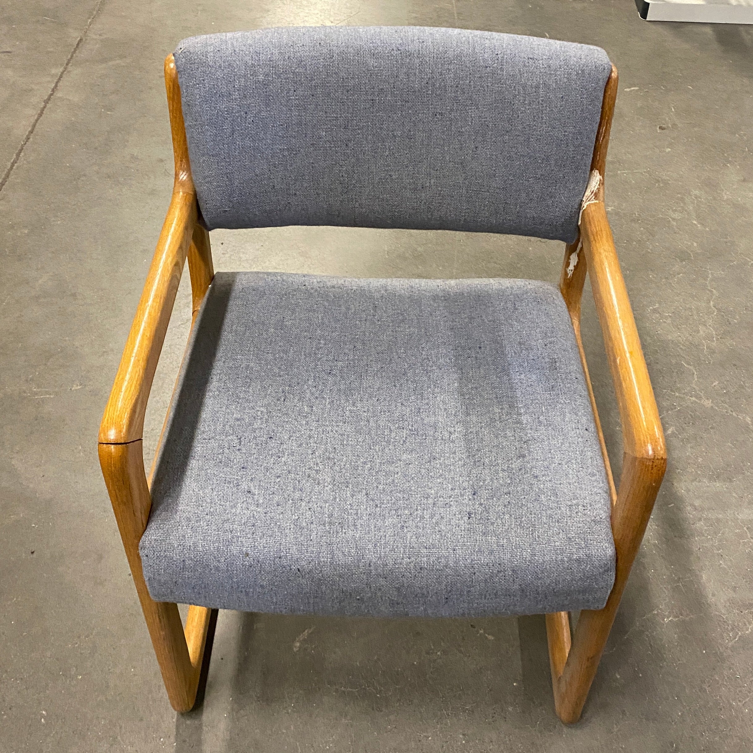 Grey Upholstered Wooden Frame Chair