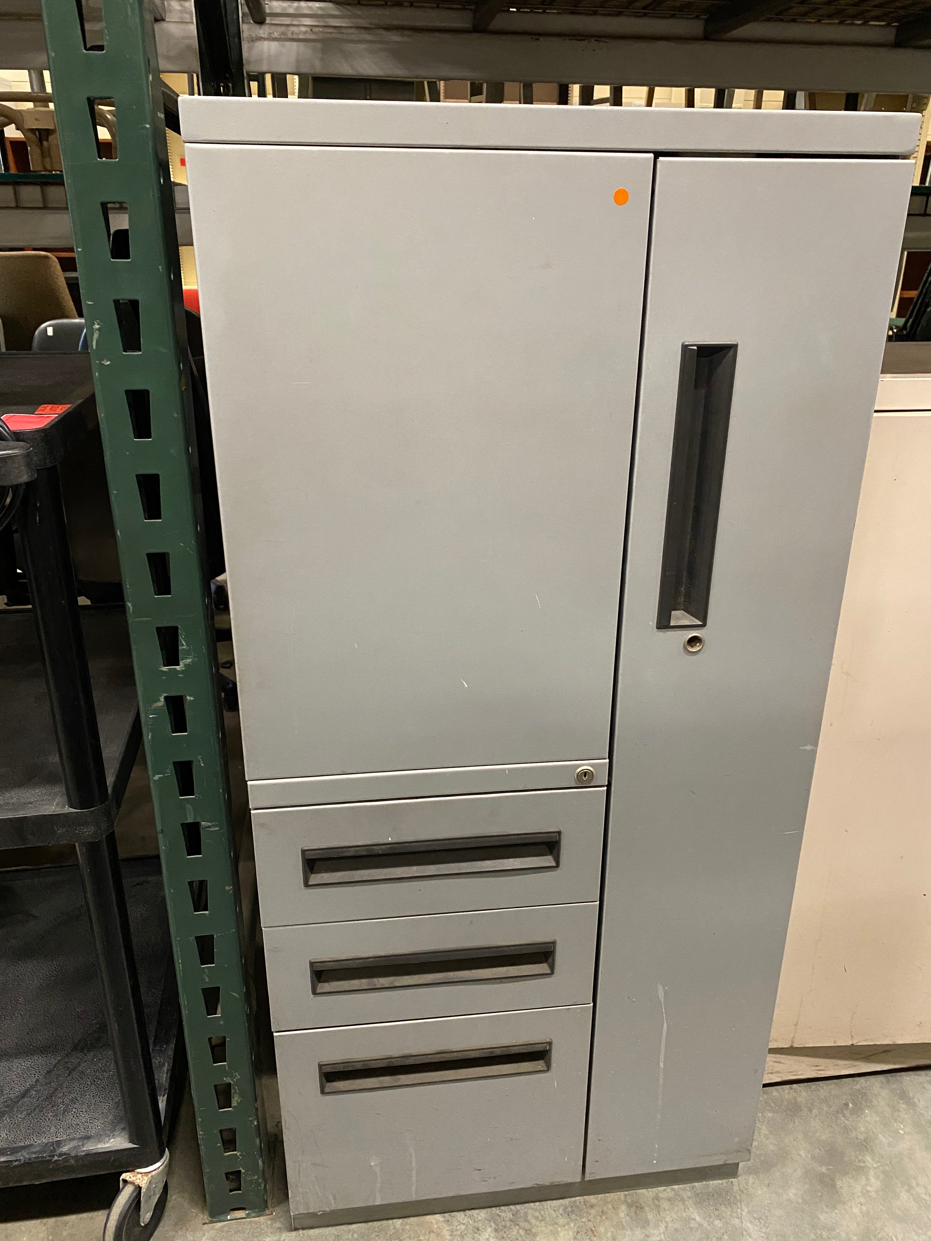 Grey Work Cabinet With Wardrobe