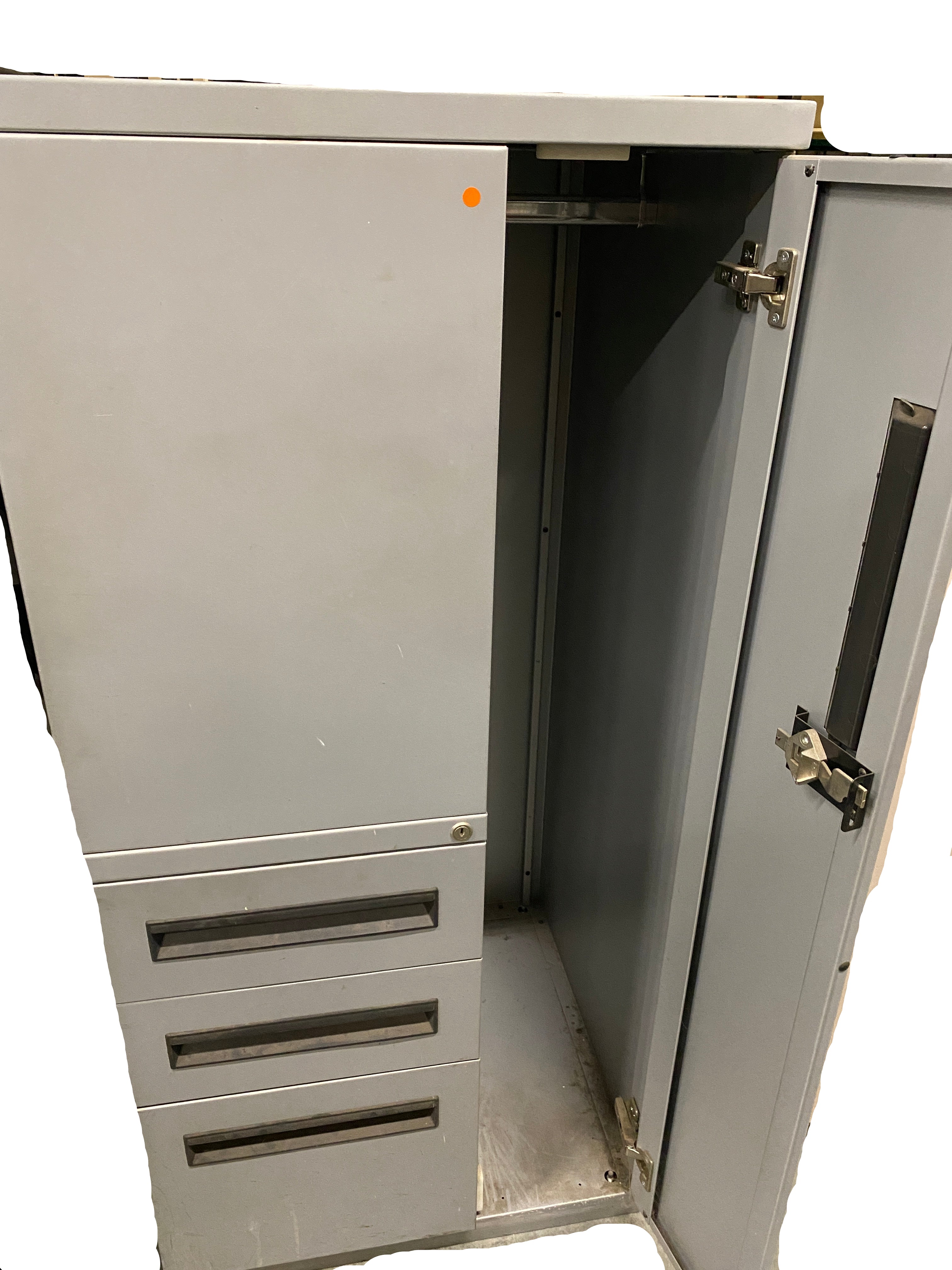 Grey Work Cabinet With Wardrobe