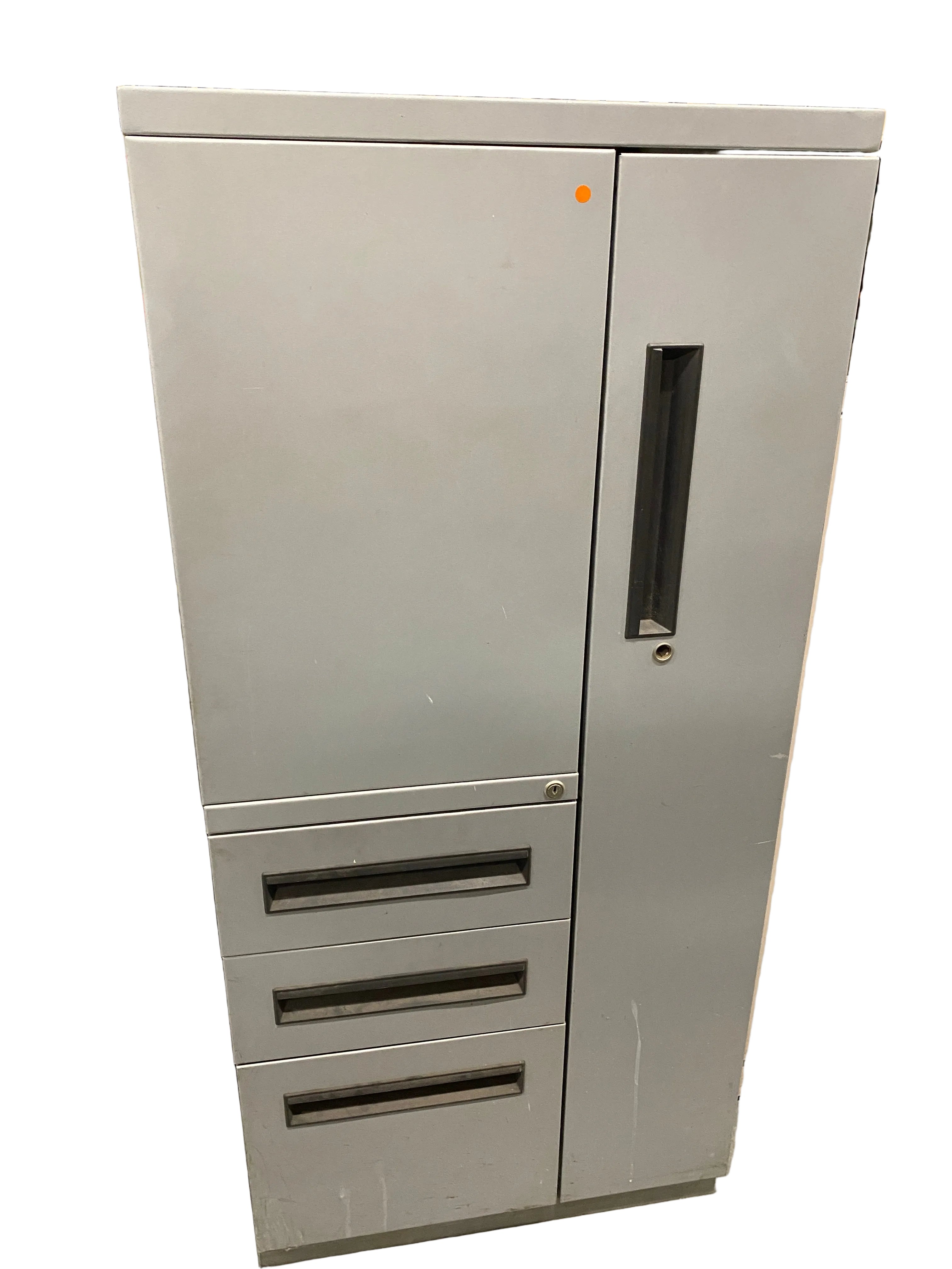 Grey Work Cabinet With Wardrobe
