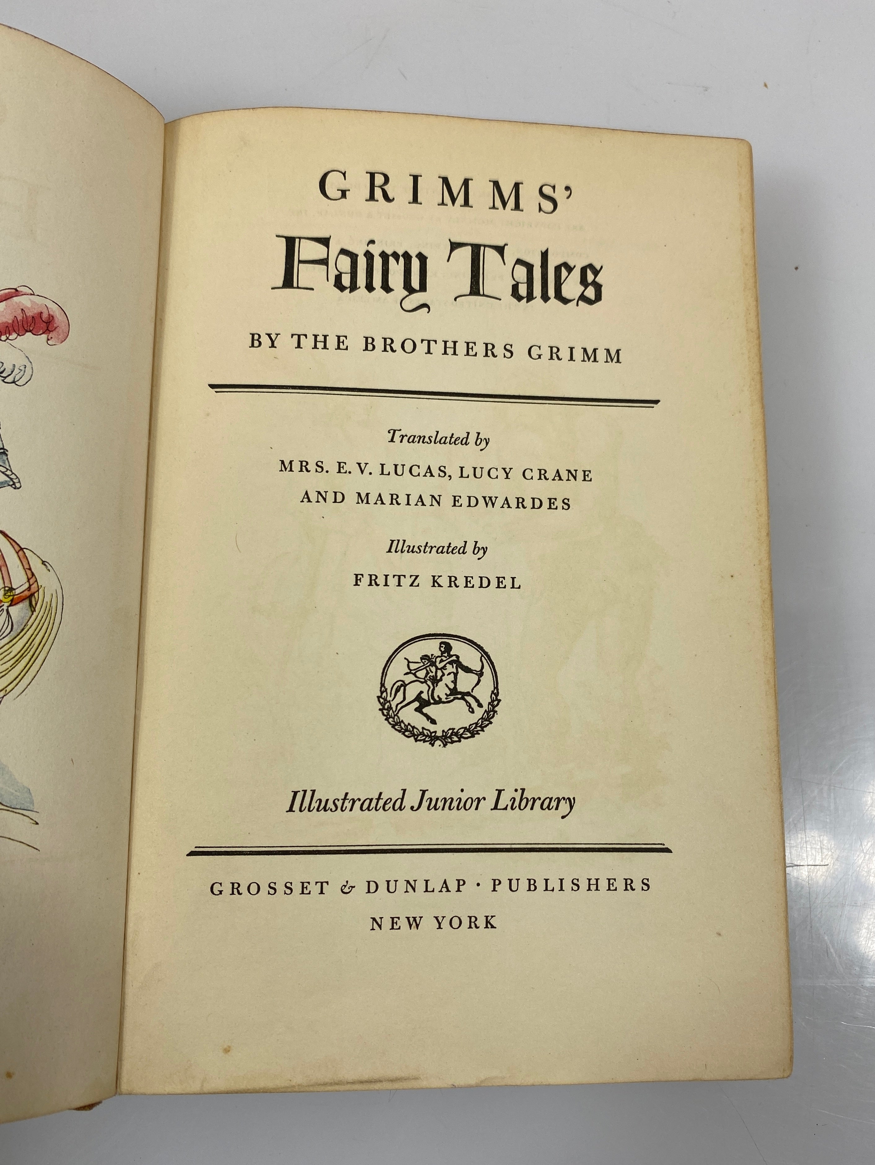 Grimm's Fairy Tales Illustrated Junior Library 1945 HC