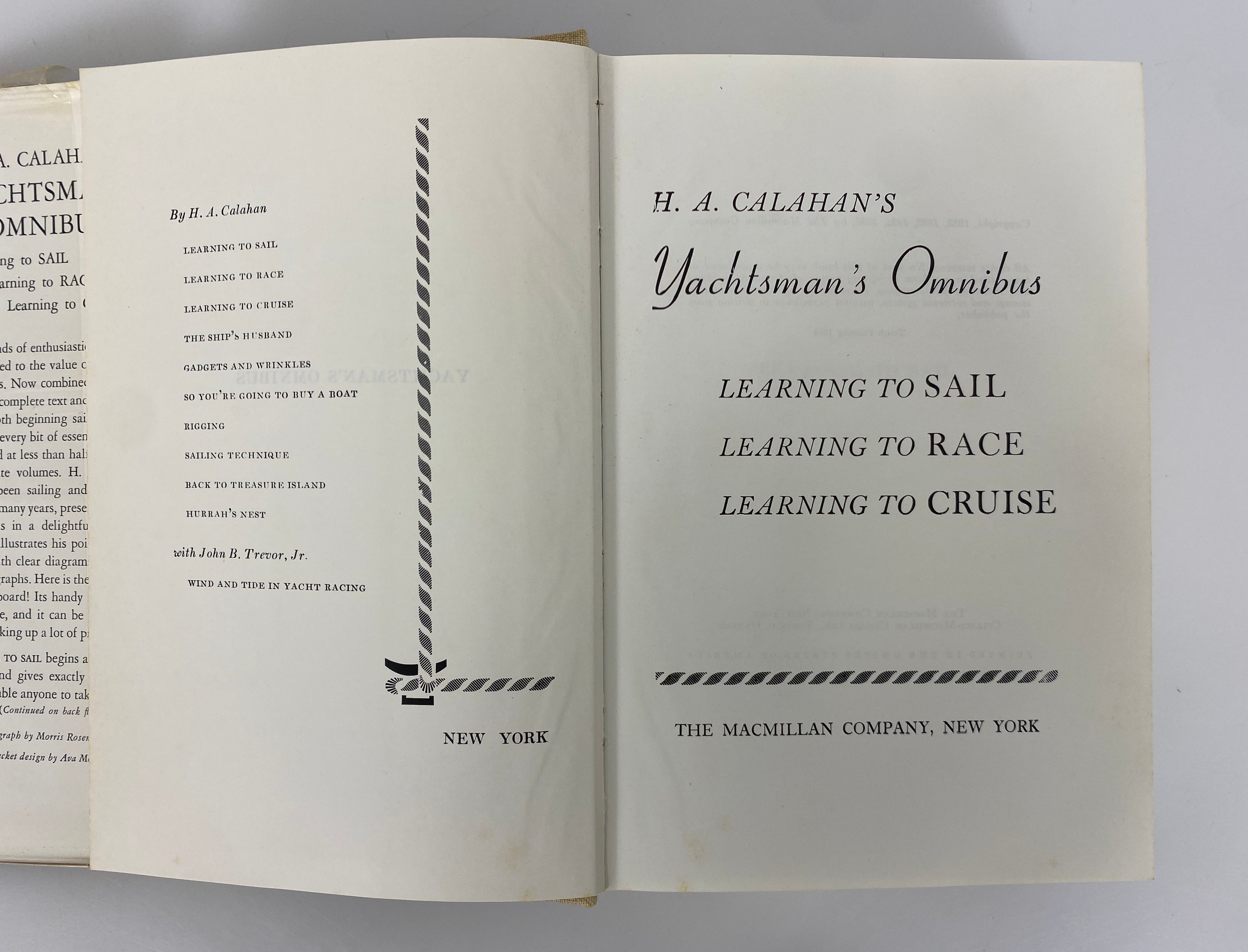 H.A. Calahan's Yachtsman's Omnibus Learning to Sail/Race/Cruise 1968 HCDJ