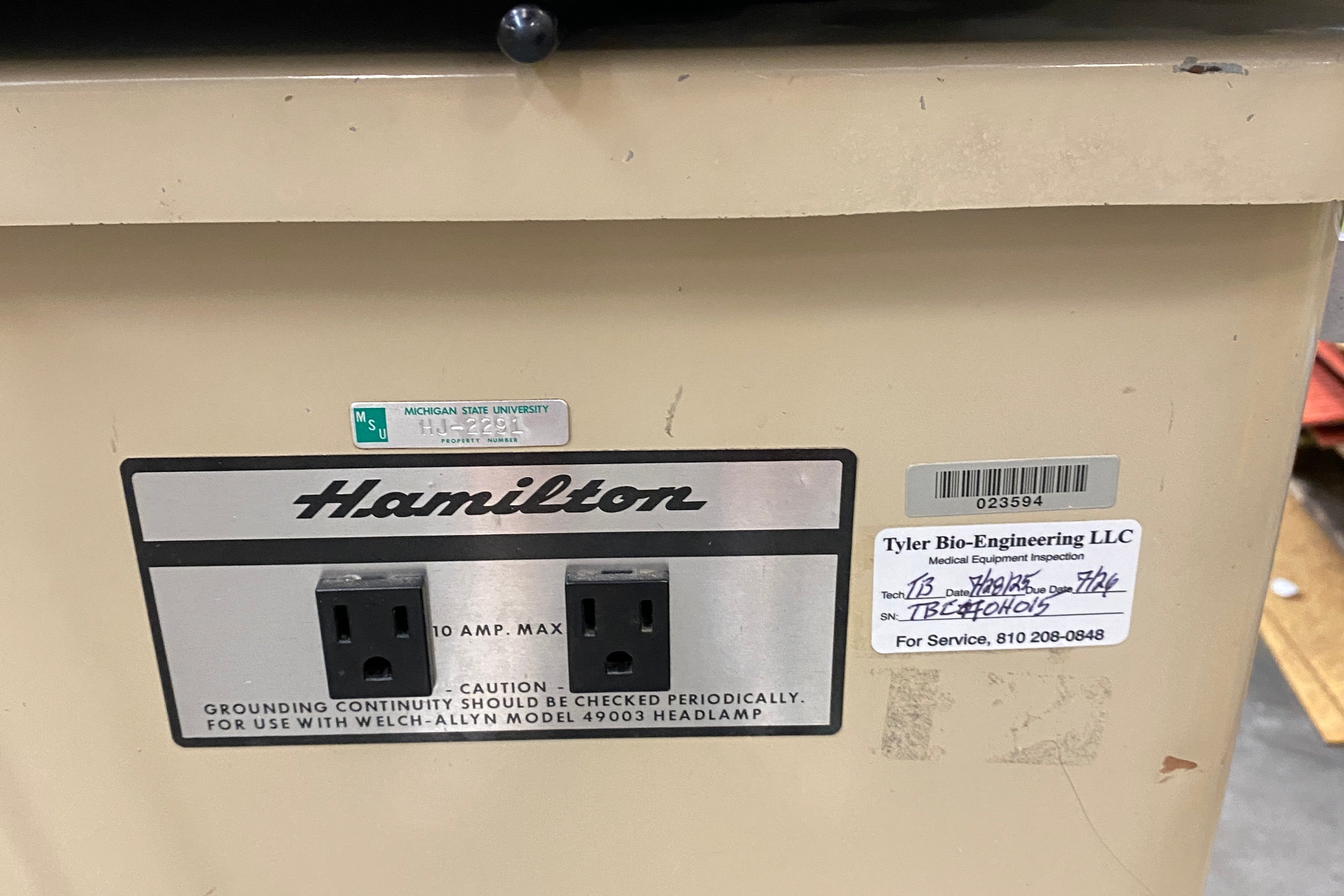 Hamilton Examination Table