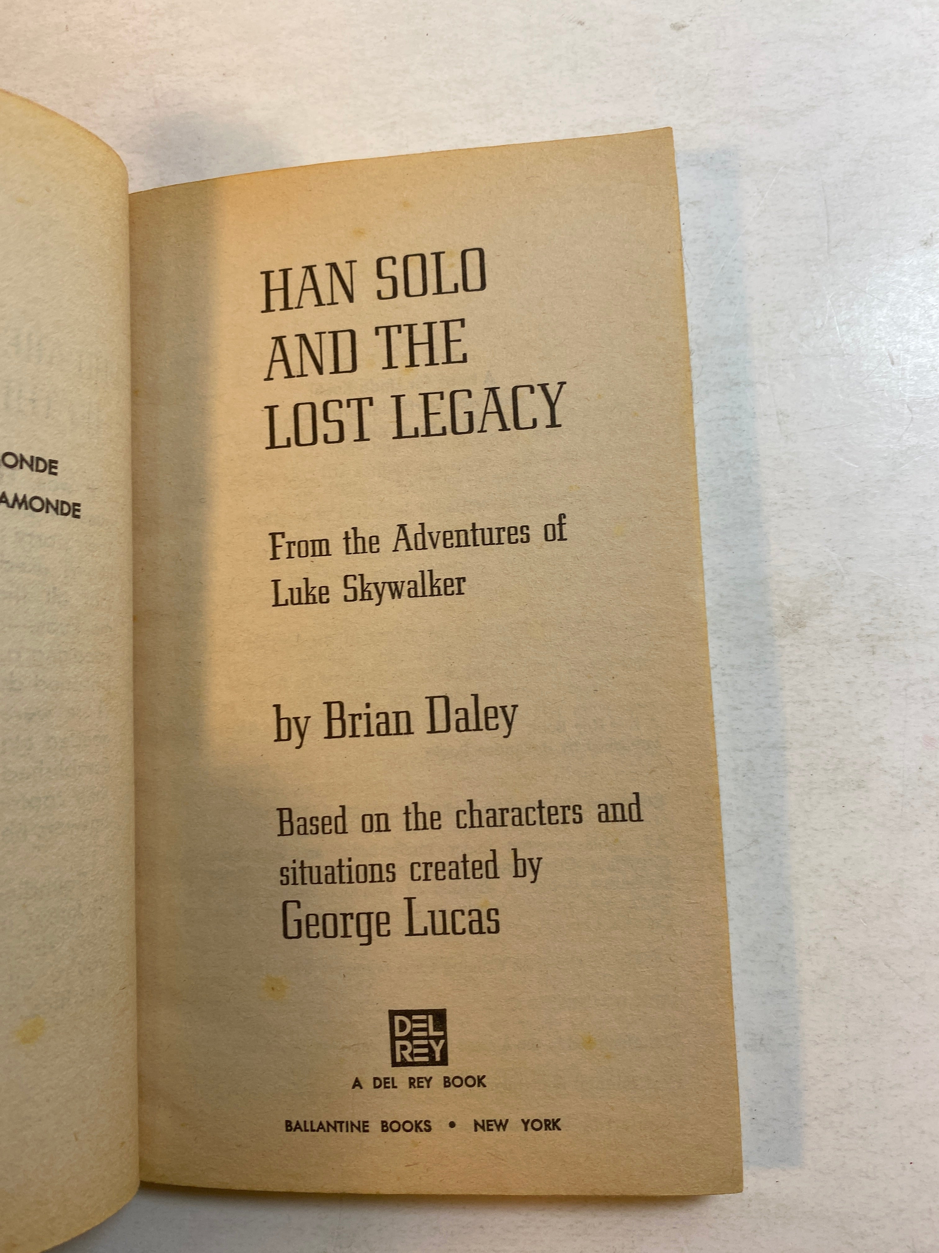 Han Solo and the Lost Legacy Brian Daley Paperback 1980