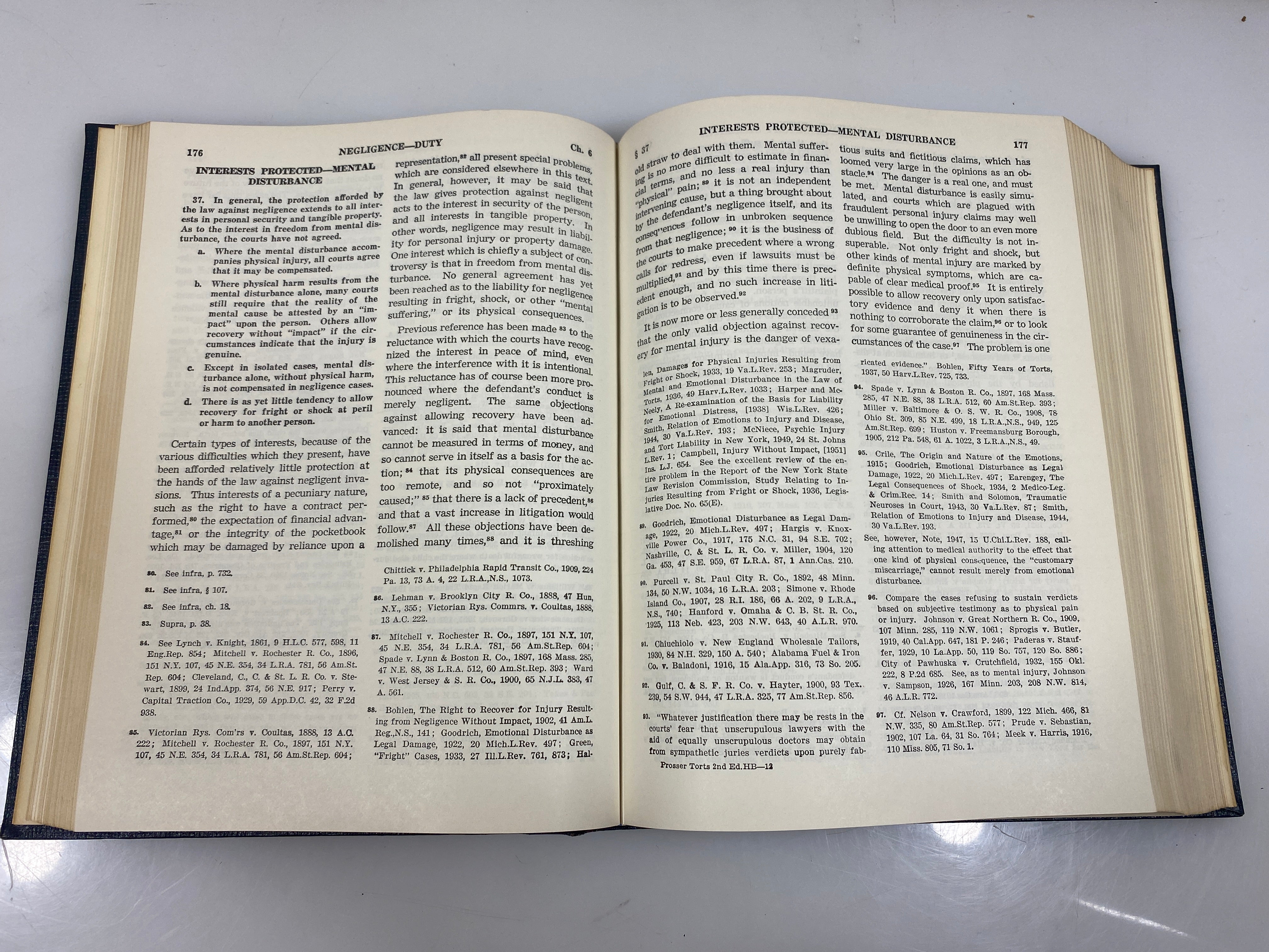 Handbook of the Law of Torts by Prosser 2nd Ed. 1955 HC