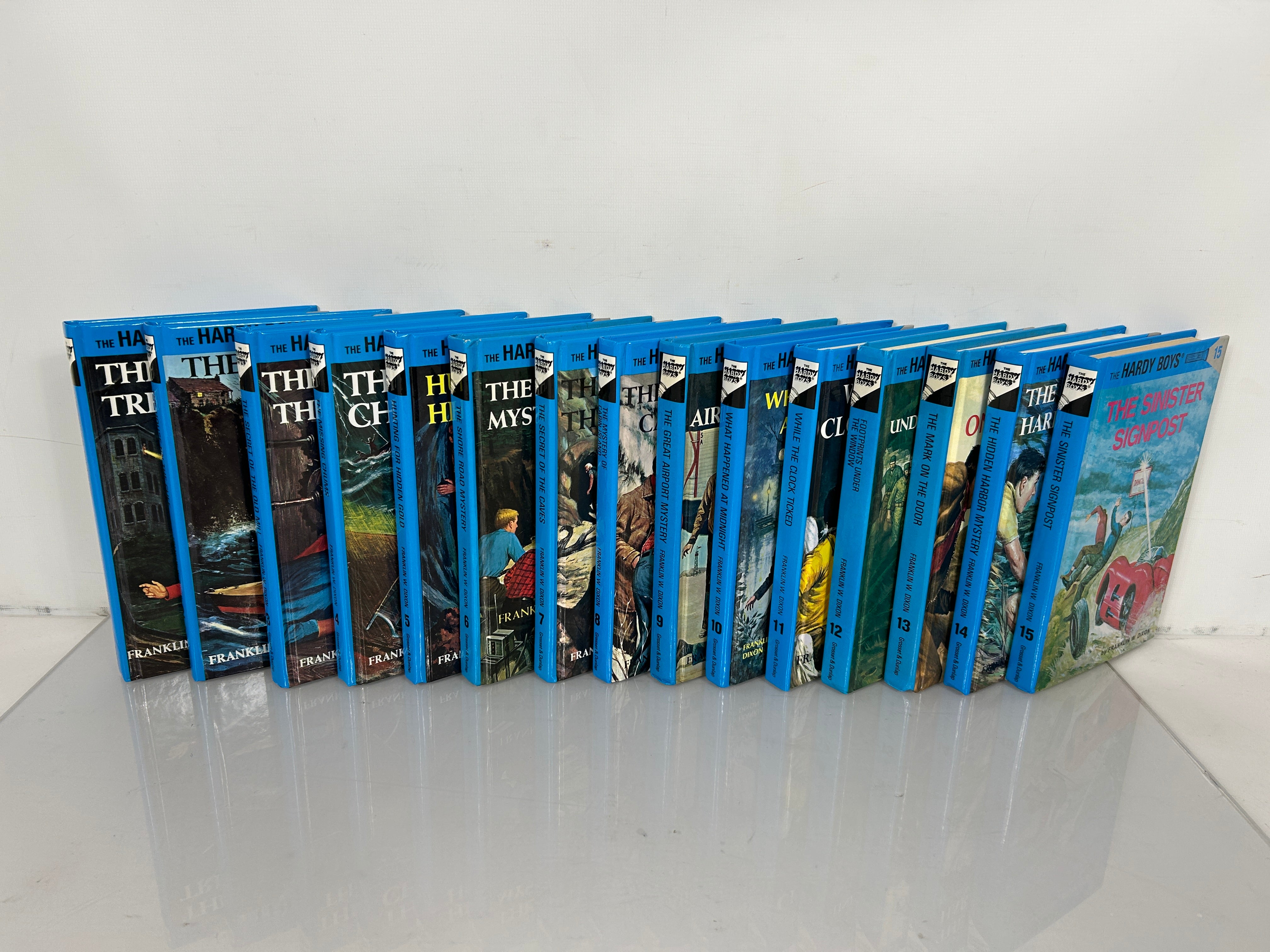 Hardy Boys Lot of First 15 Flashlight Glossy Cover #'s 1-15 HC
