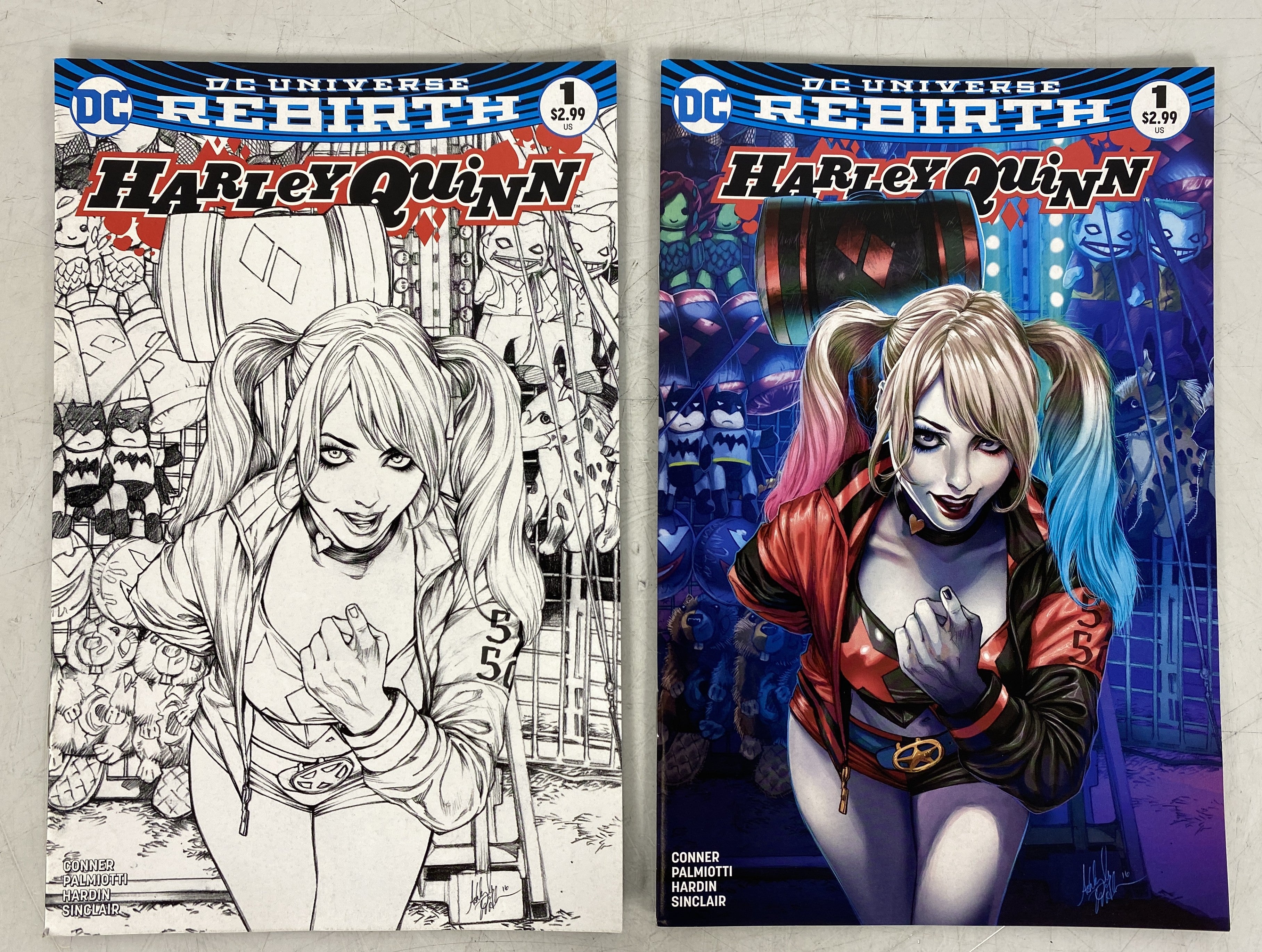 Harley Quinn 1 DC Universe Rebirth Lot of 2 Ashley Witter covers