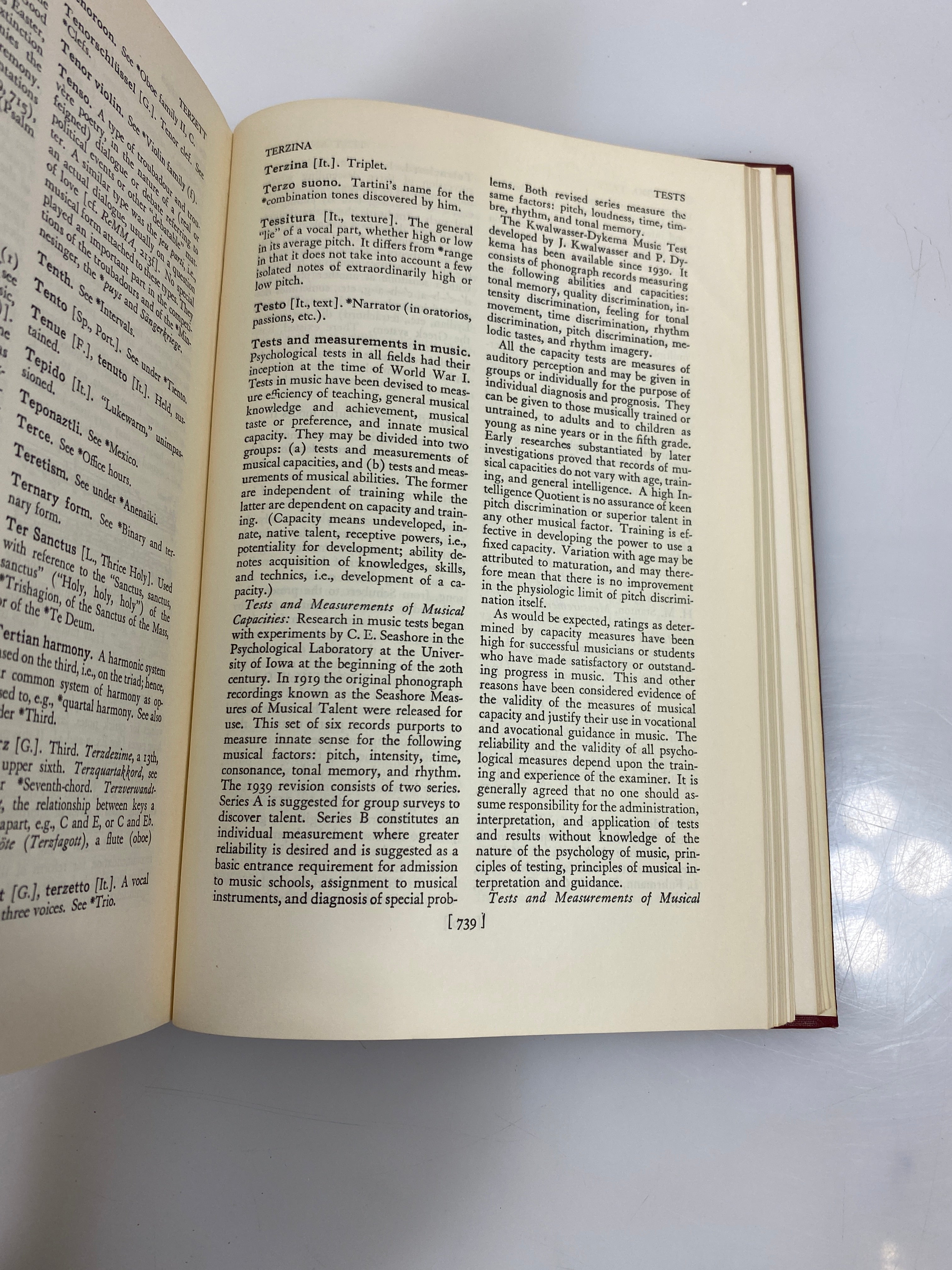 Harvard Dictionary of Music by Apel Ex-library 1964 HC