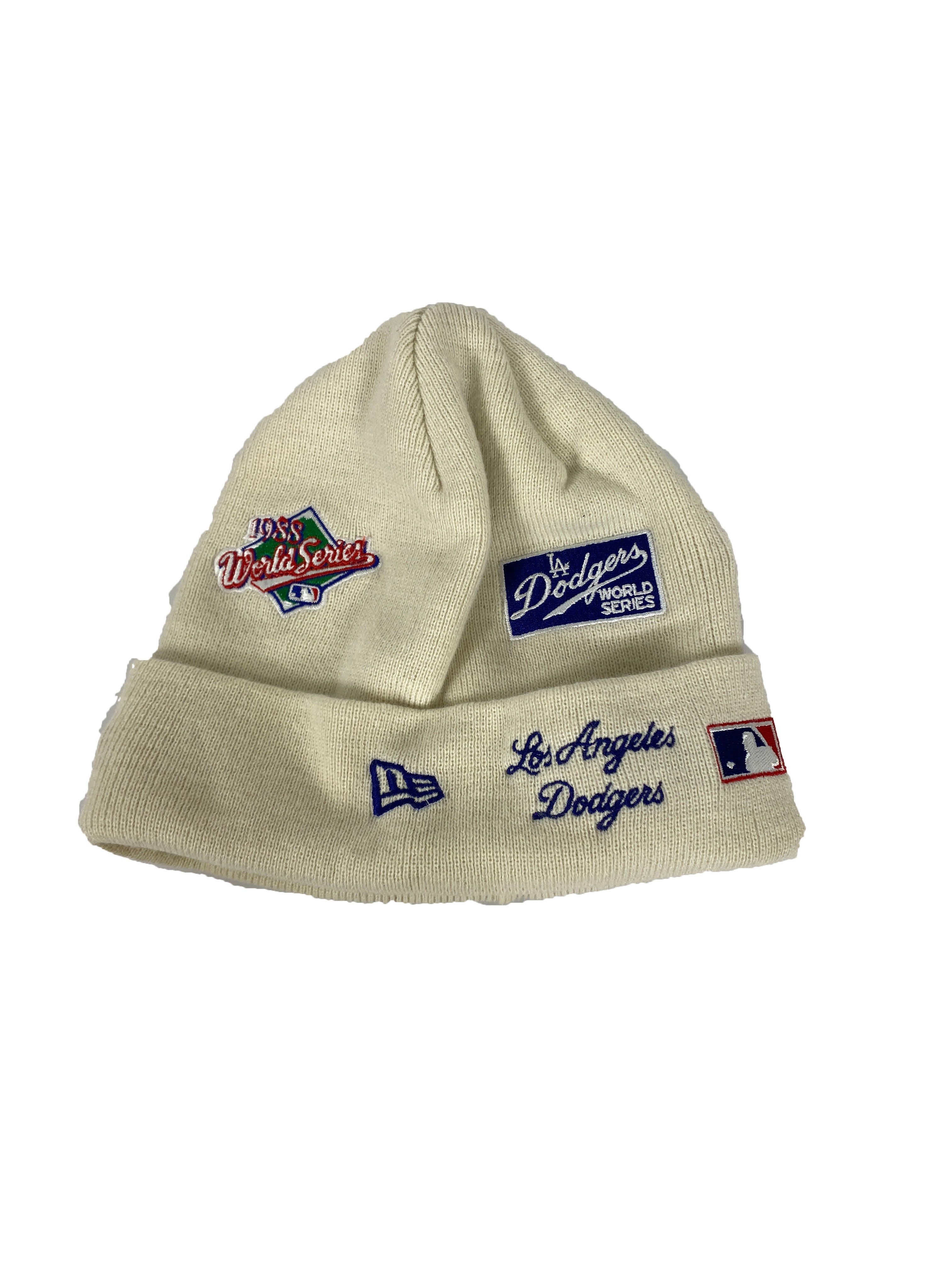 Los Angeles Dodgers White Beanie With Patches