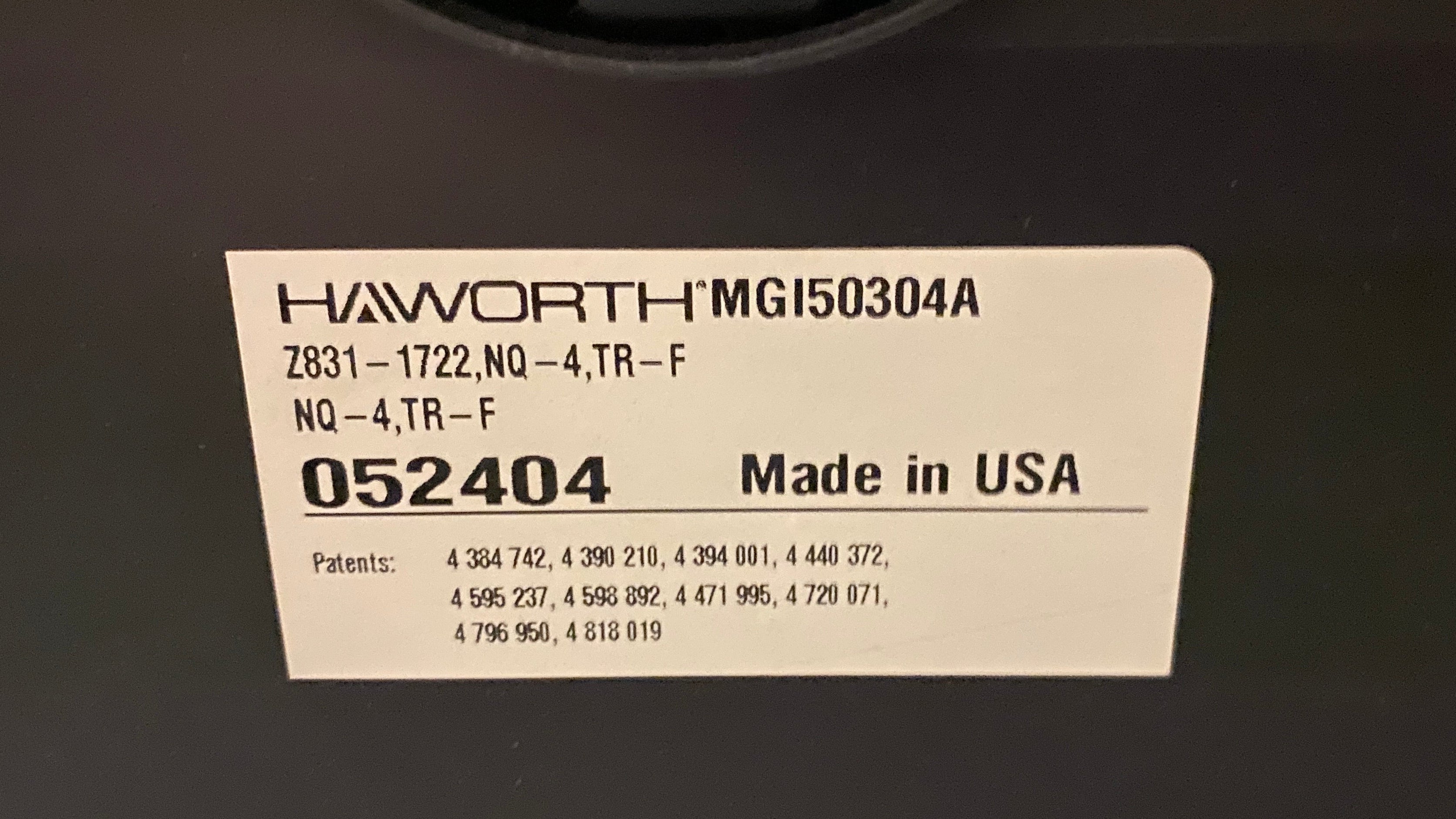 Haworth #052404 Patterned Tan Adjustable Office Chair