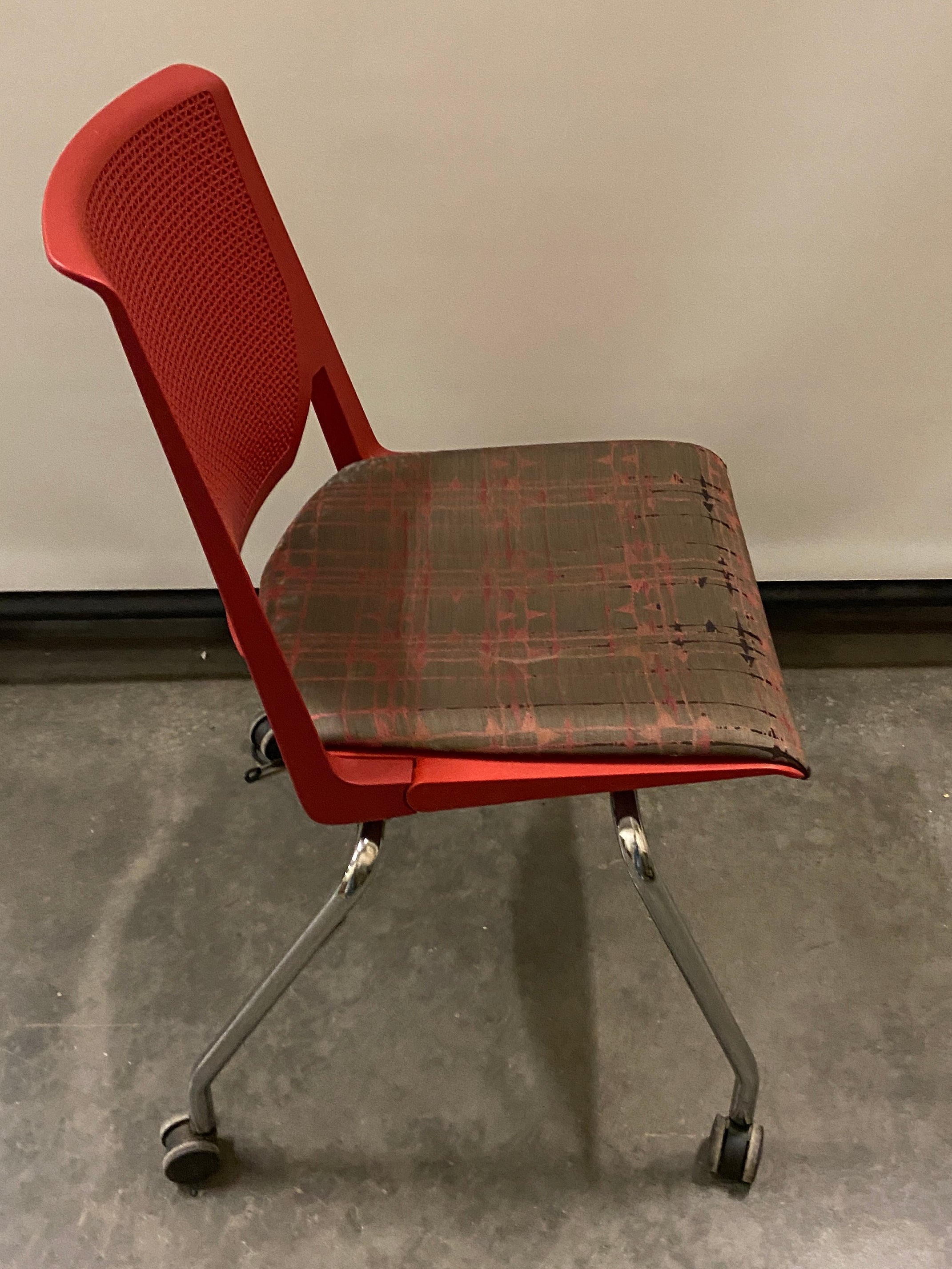 Haworth Red Patterned Upholstered Chair