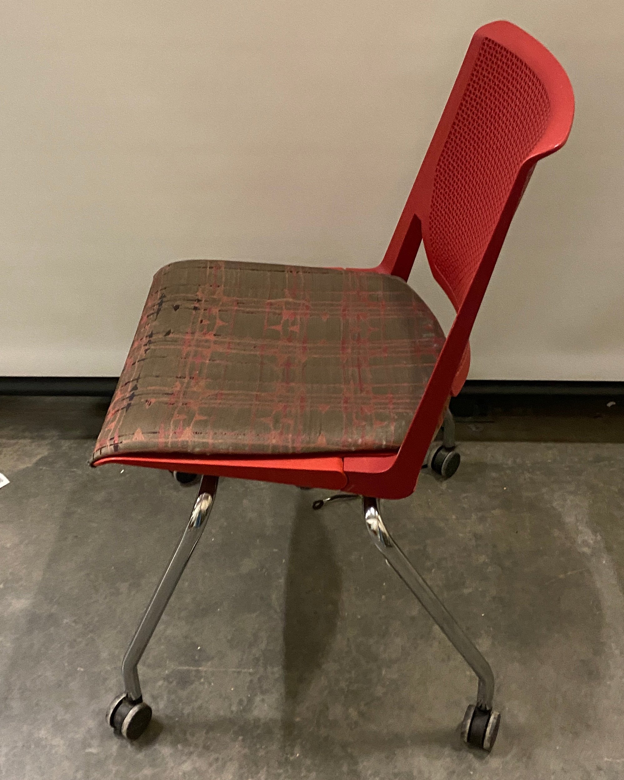 Haworth Red Patterned Upholstered Chair