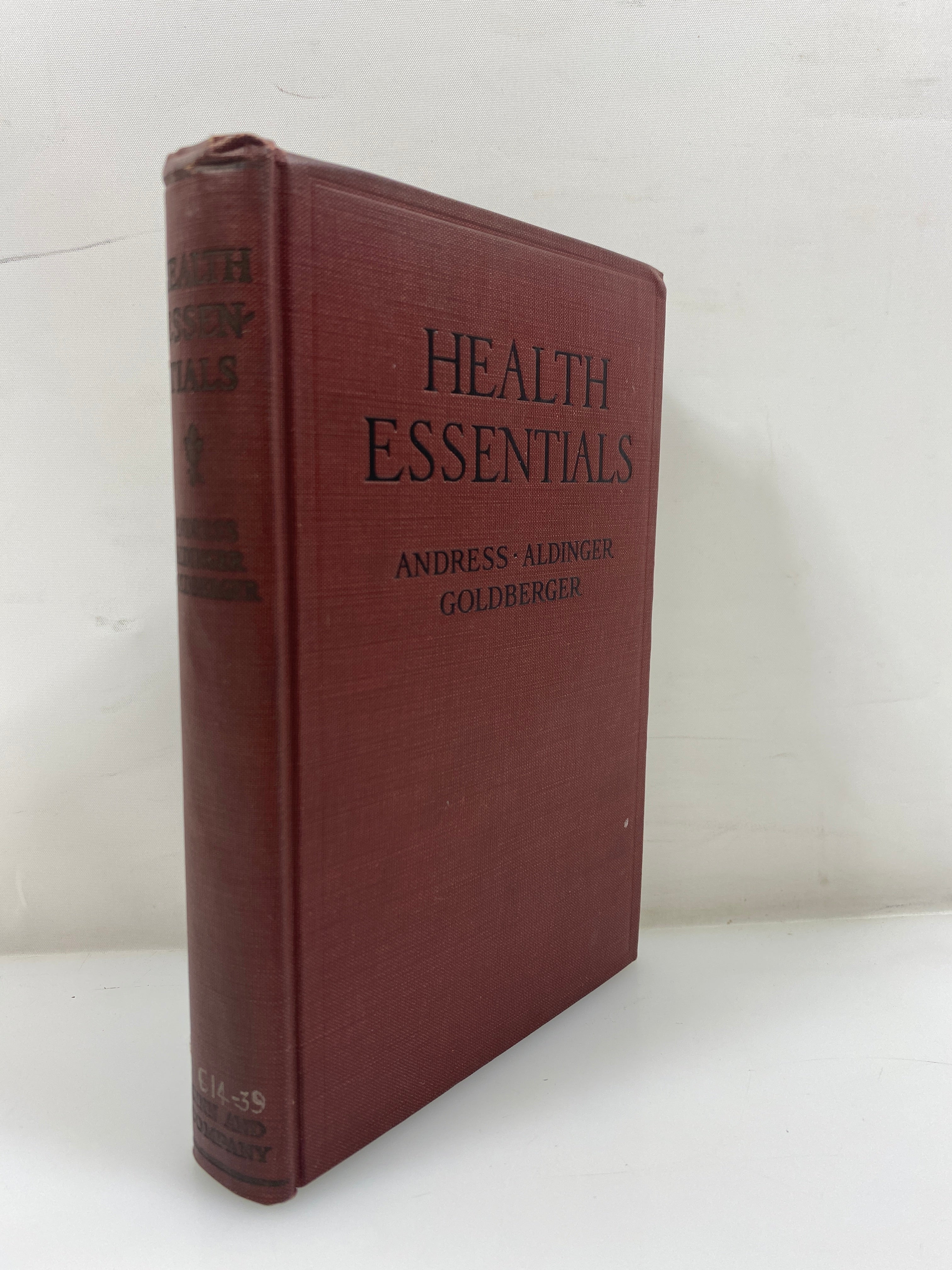 Health Essentials by Andress/Aldinger/Goldberger 1928 HC