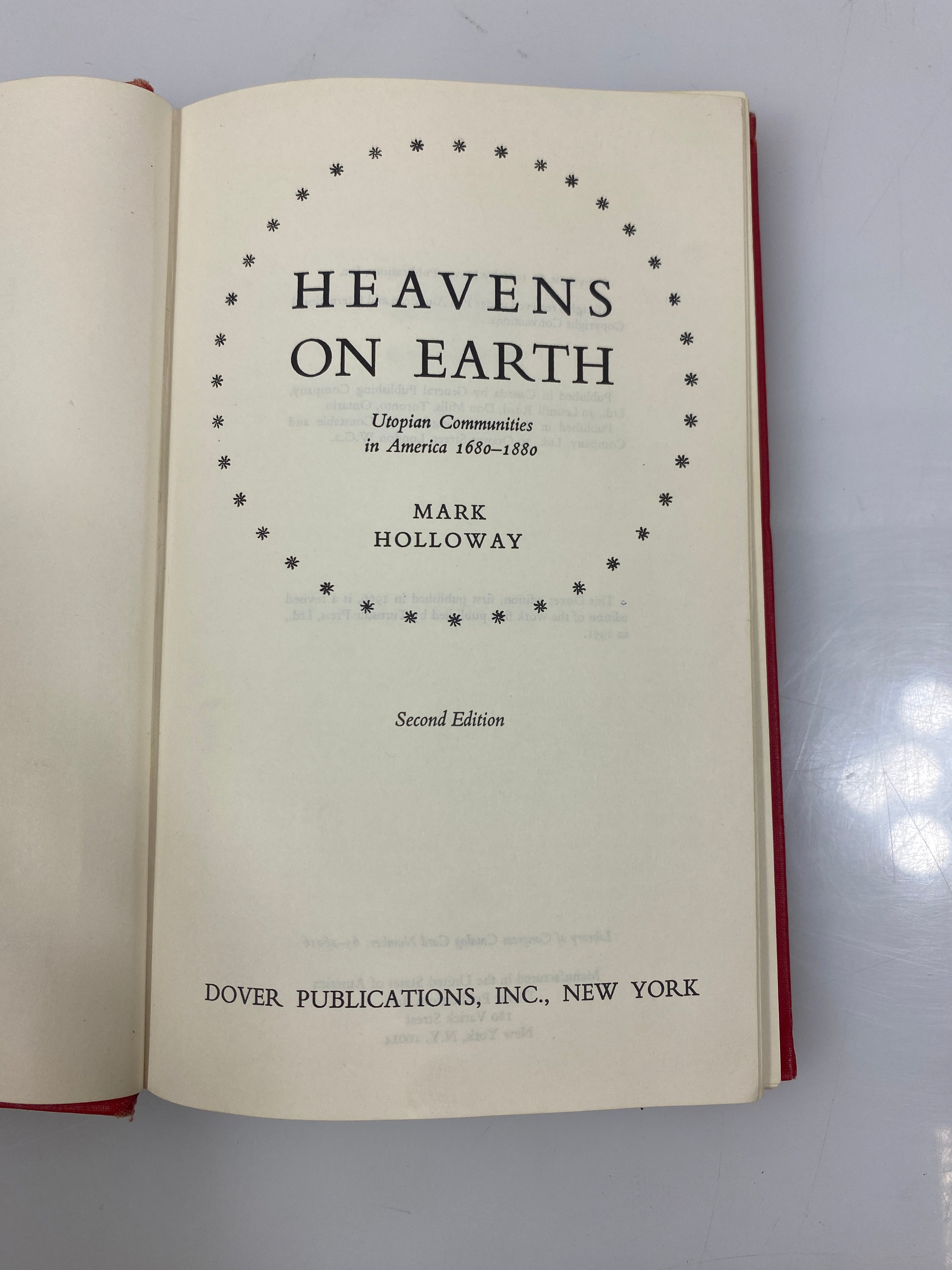 Heavens on Earth Mark Holloway Ex-library 2nd Ed. 1966 HC
