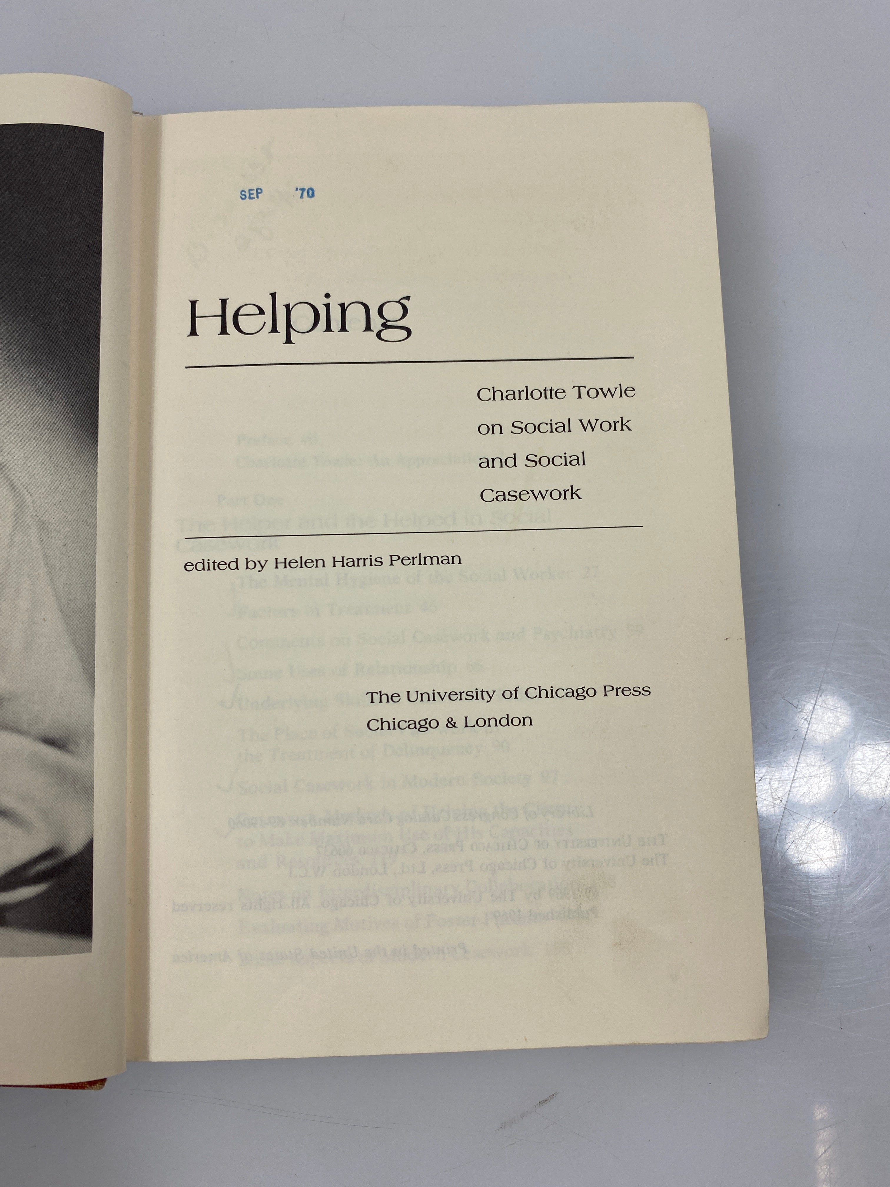Helping by Charlotte Towle Ex-library 1969 HC