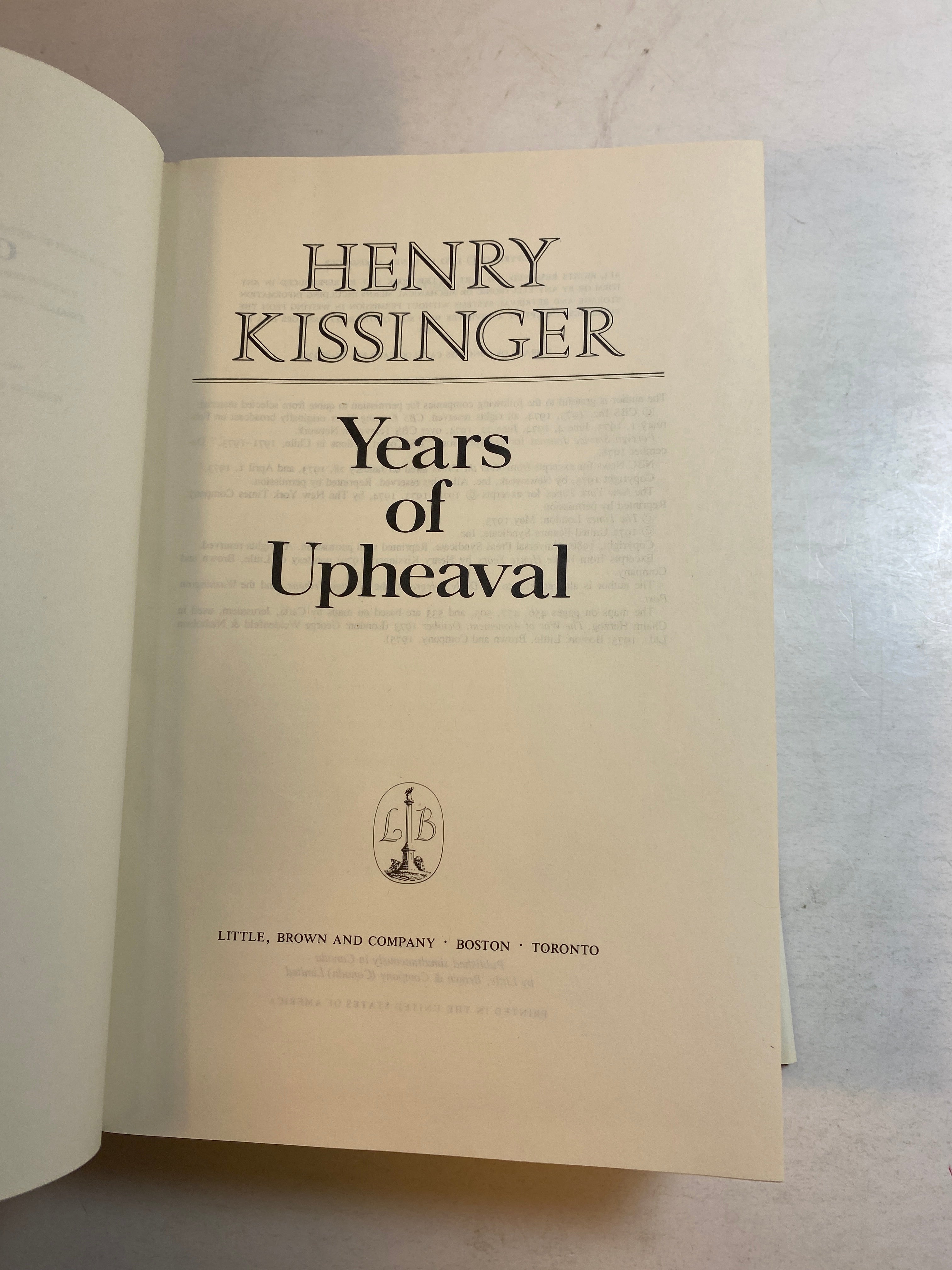 Henry Kissinger Years of Upheaval HCDJ 1982