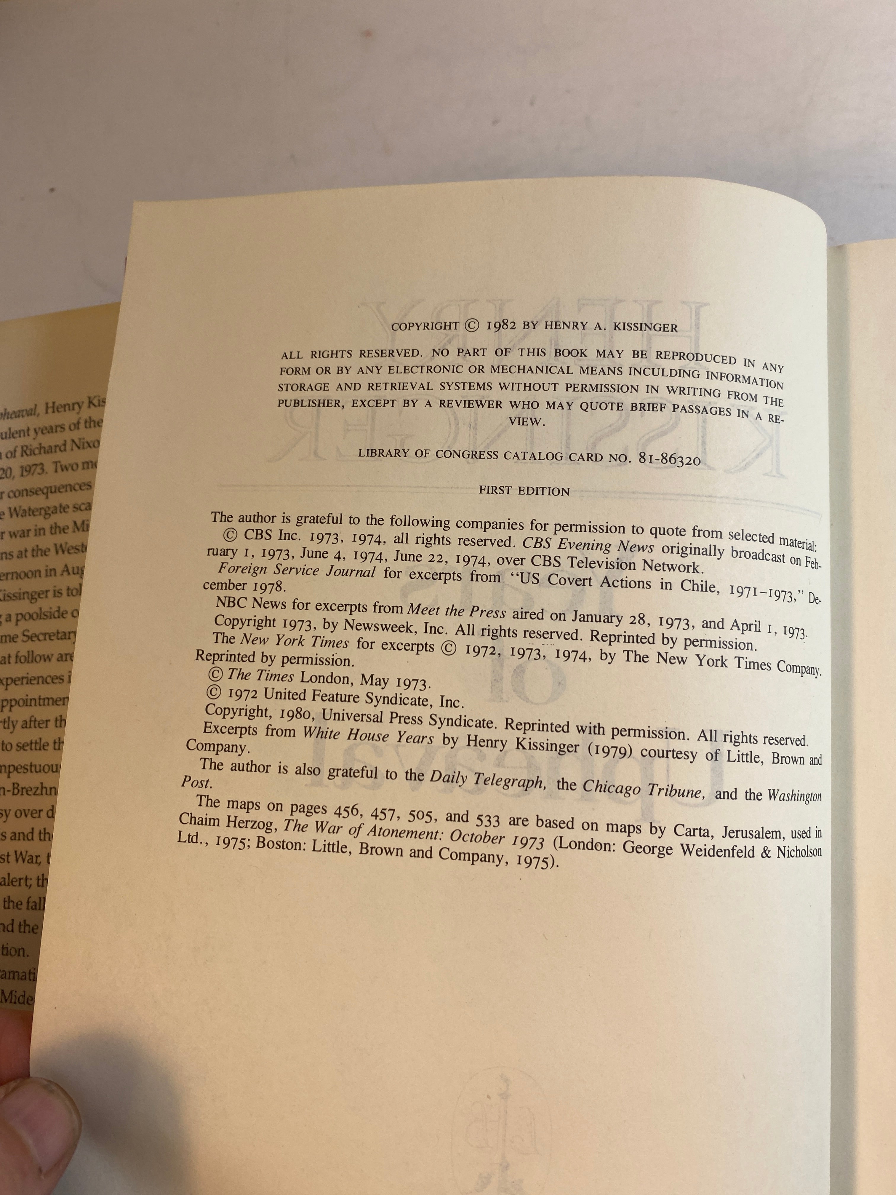 Henry Kissinger Years of Upheaval HCDJ 1982