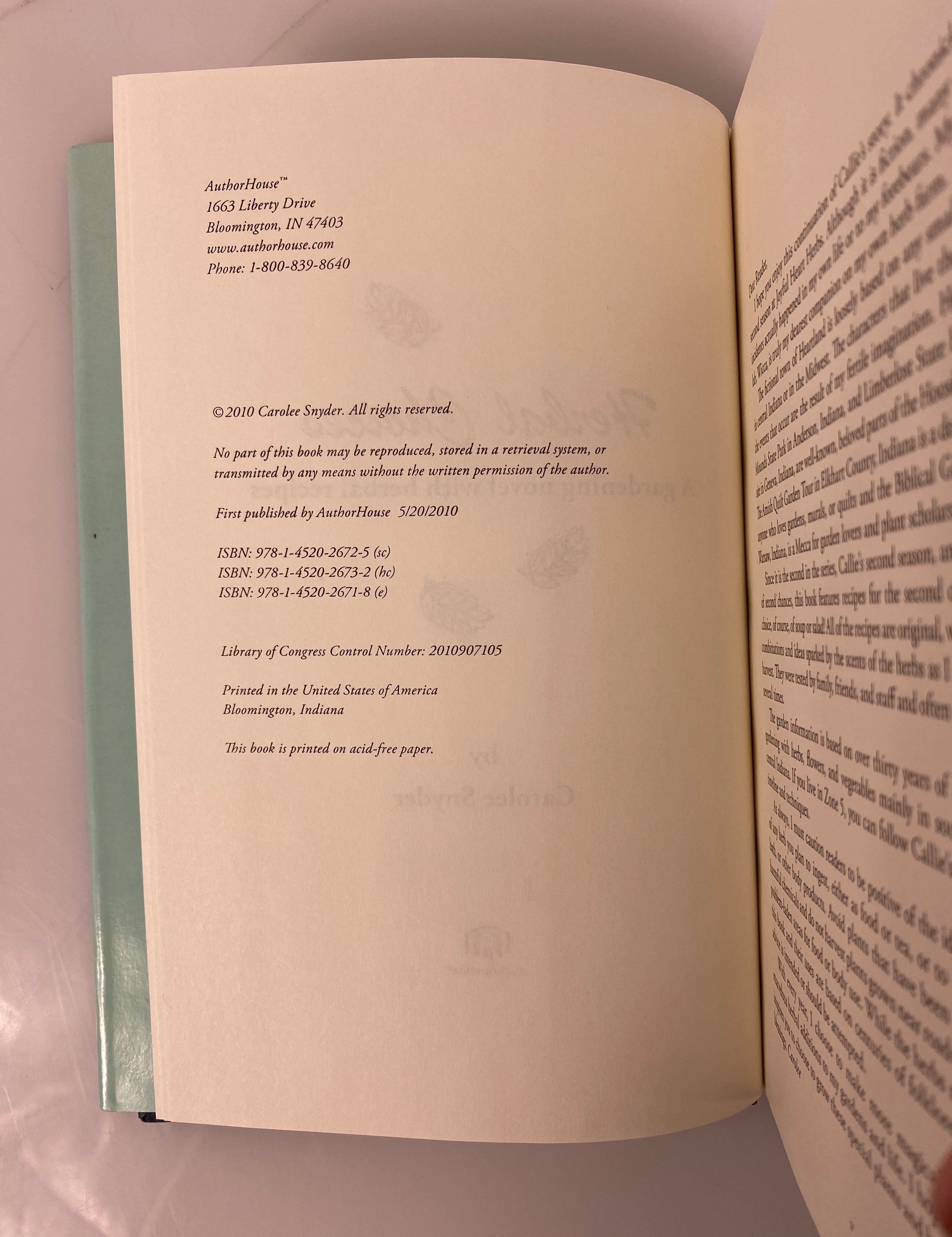 Herbal Choices by Carolee Snyder 2010 Inscribed HC DJ