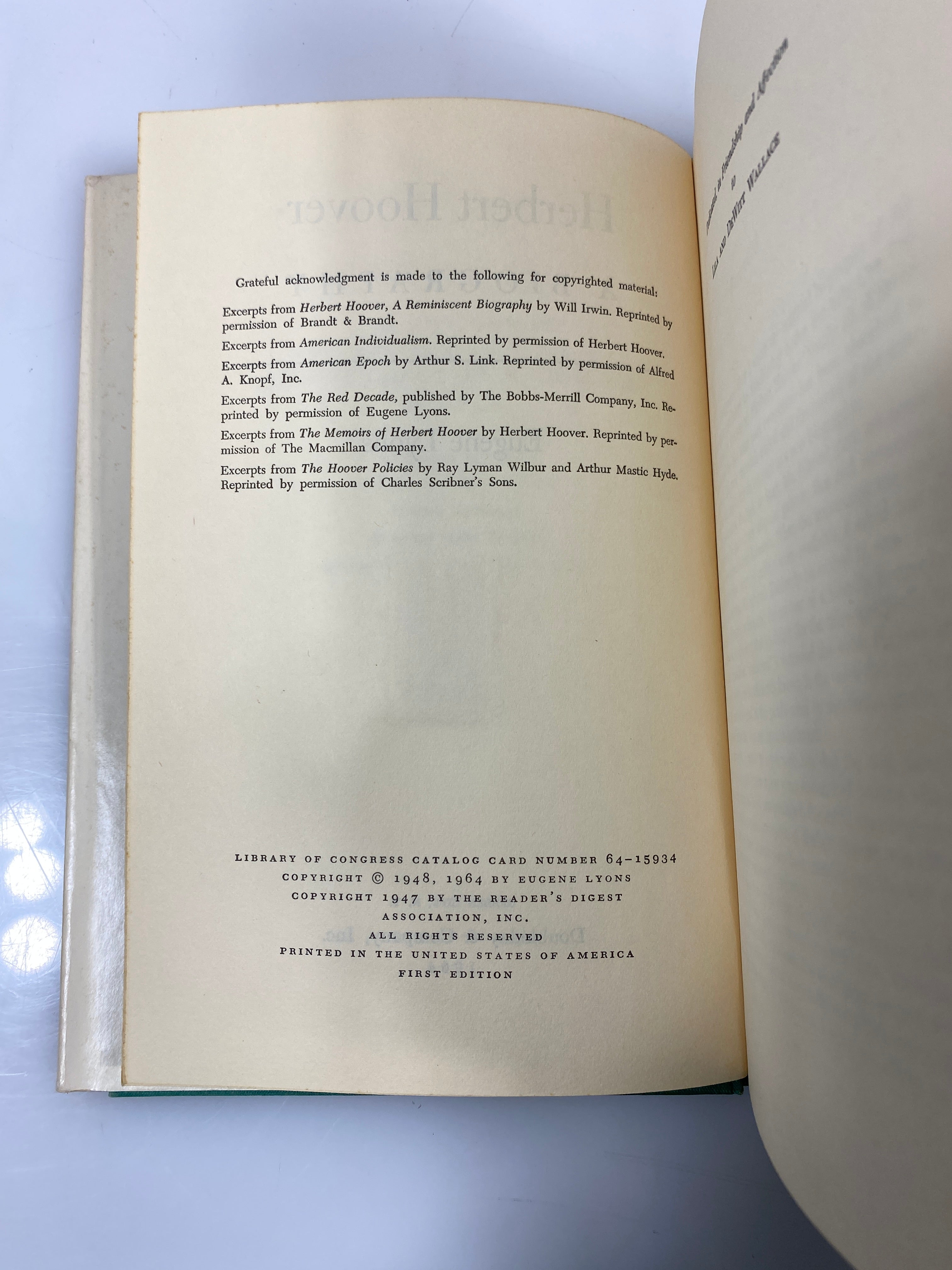 Herbert Hoover by Lyons 1964 HCDJ