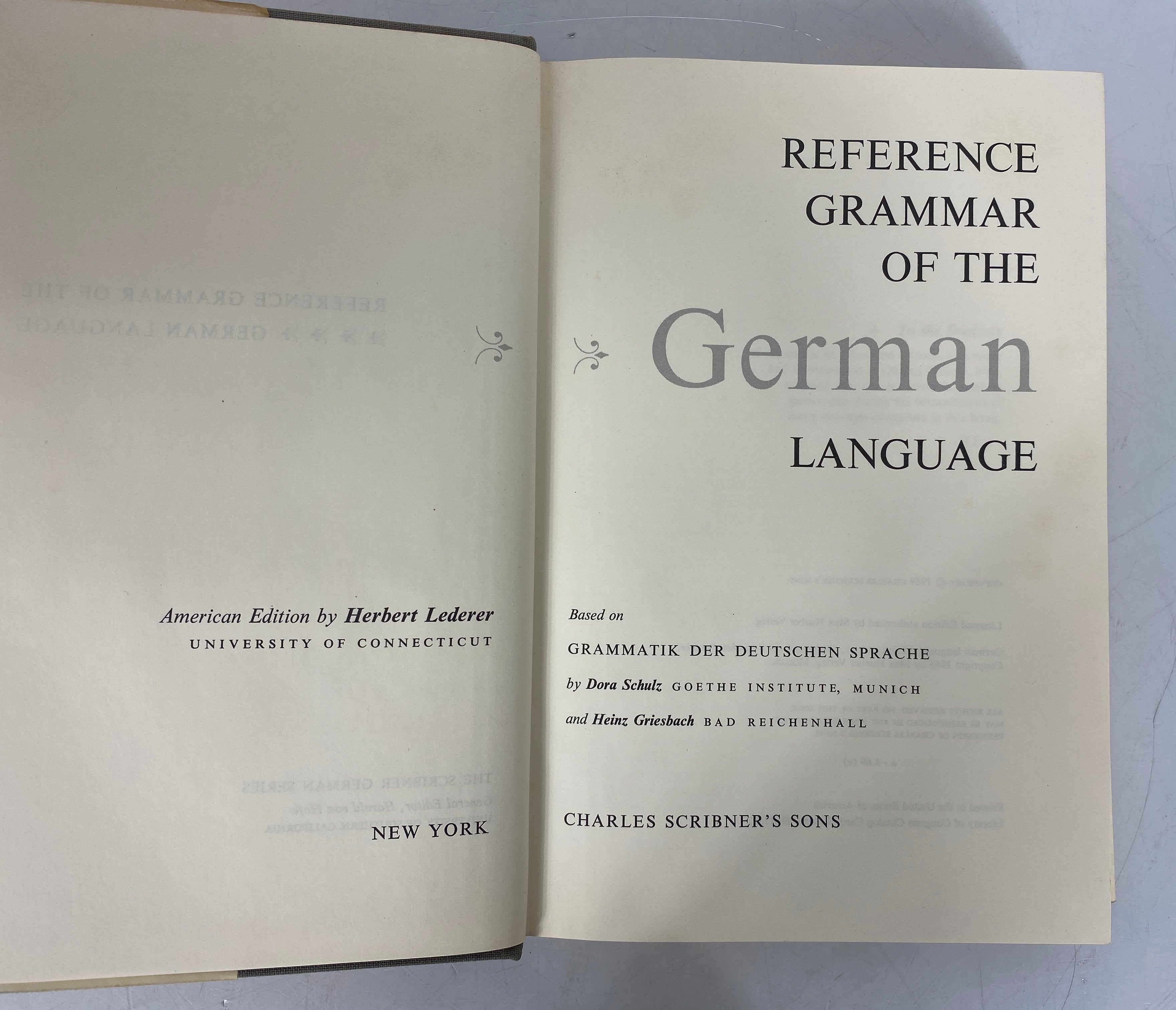 Herbert Lederer Reference Grammar of the German Language 1969 HCDJ