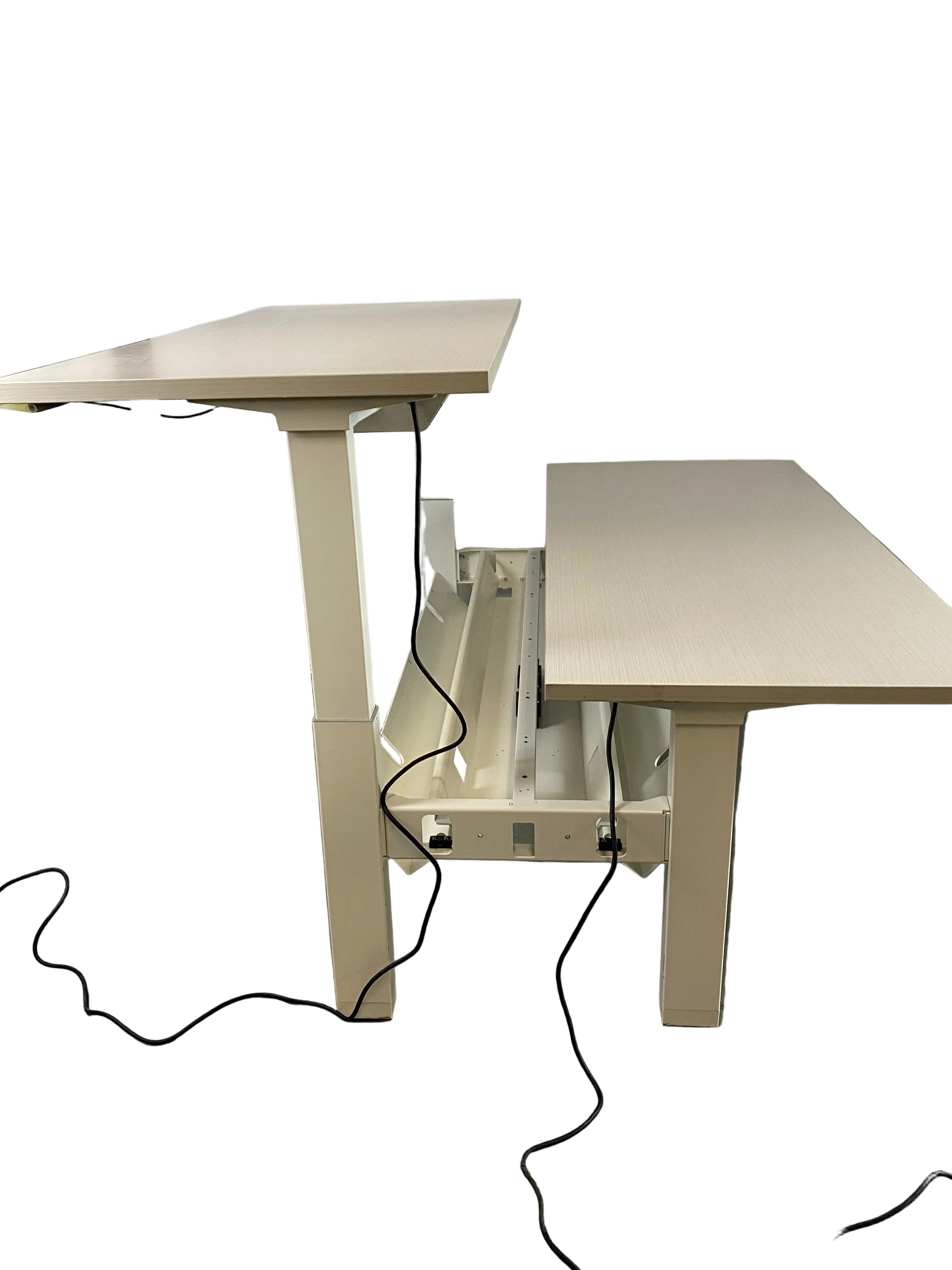 Herman Miller White Adjustable Standing Workstation With Individual Dividers