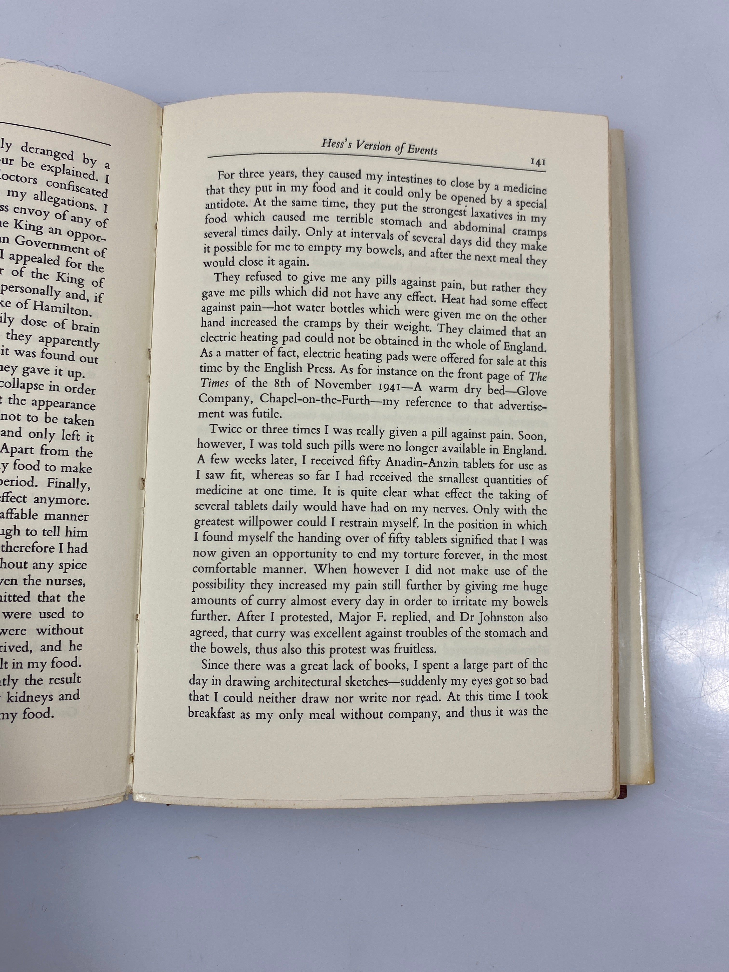 Hess the Man and His Mission by Hutton 1971 1st American Ed. HCDJ