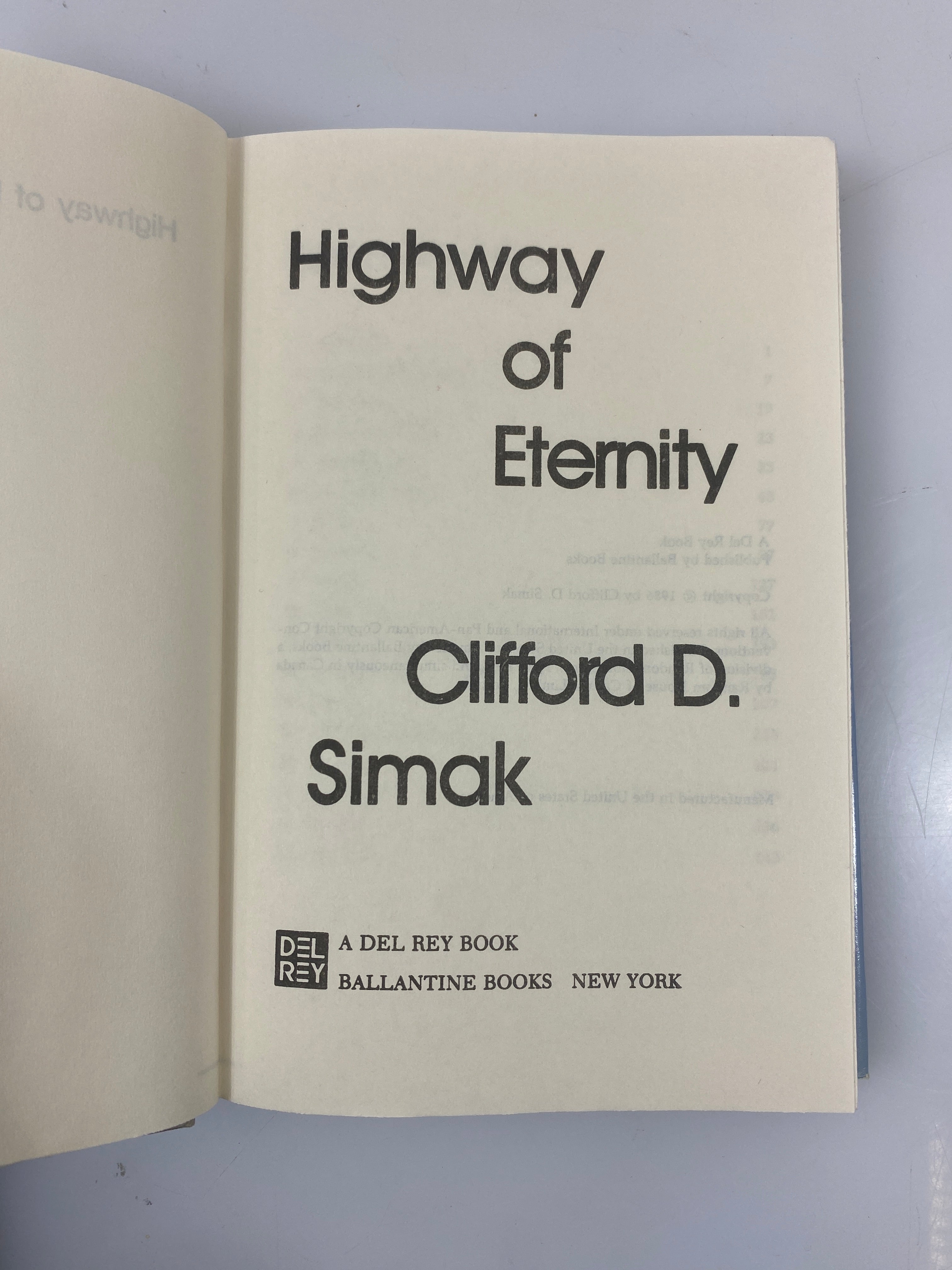 Highway of Eternity by Simak Del Rey Book 1986 HCDJ