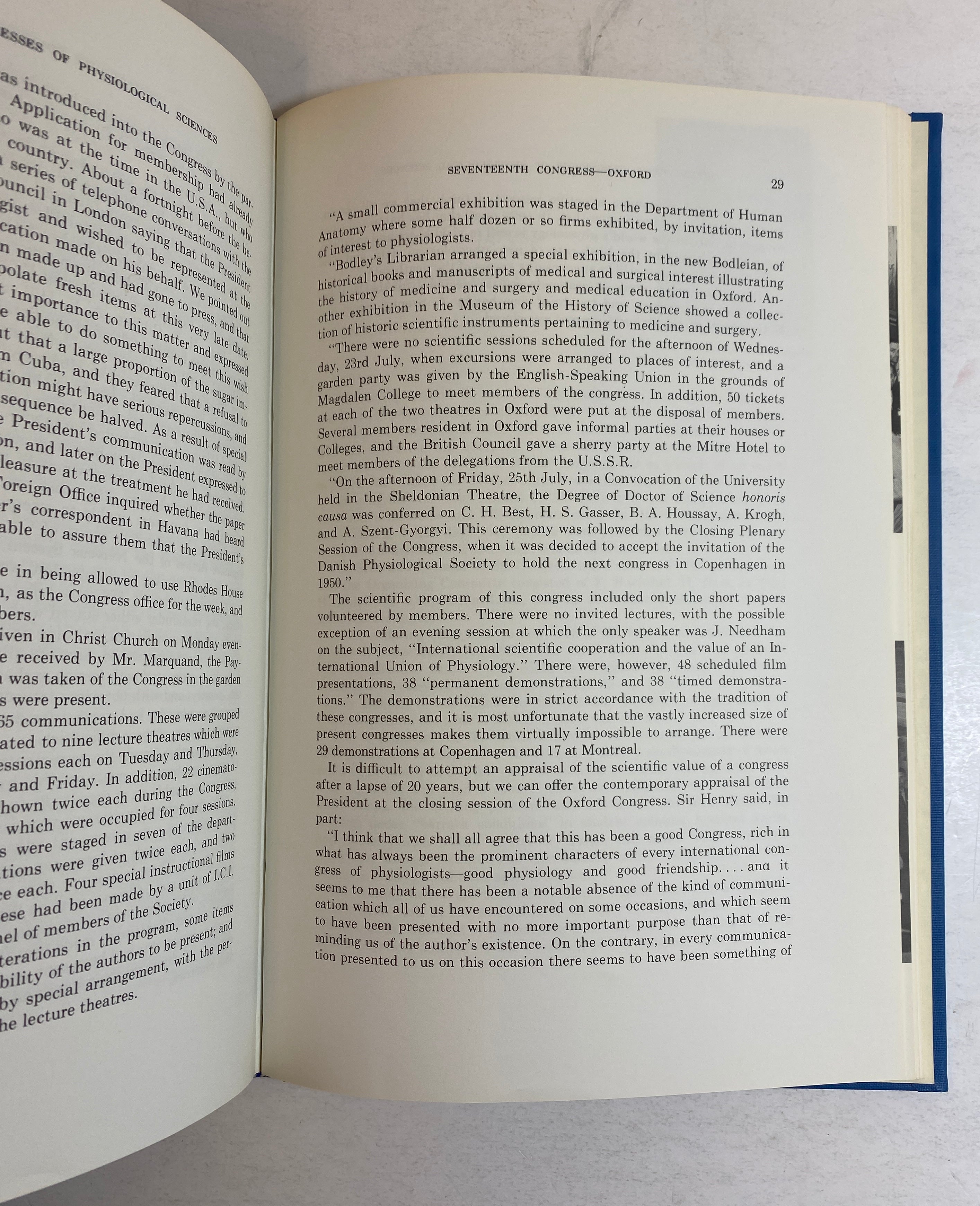 History of the International Congresses of Physiology 1889-1968 HC
