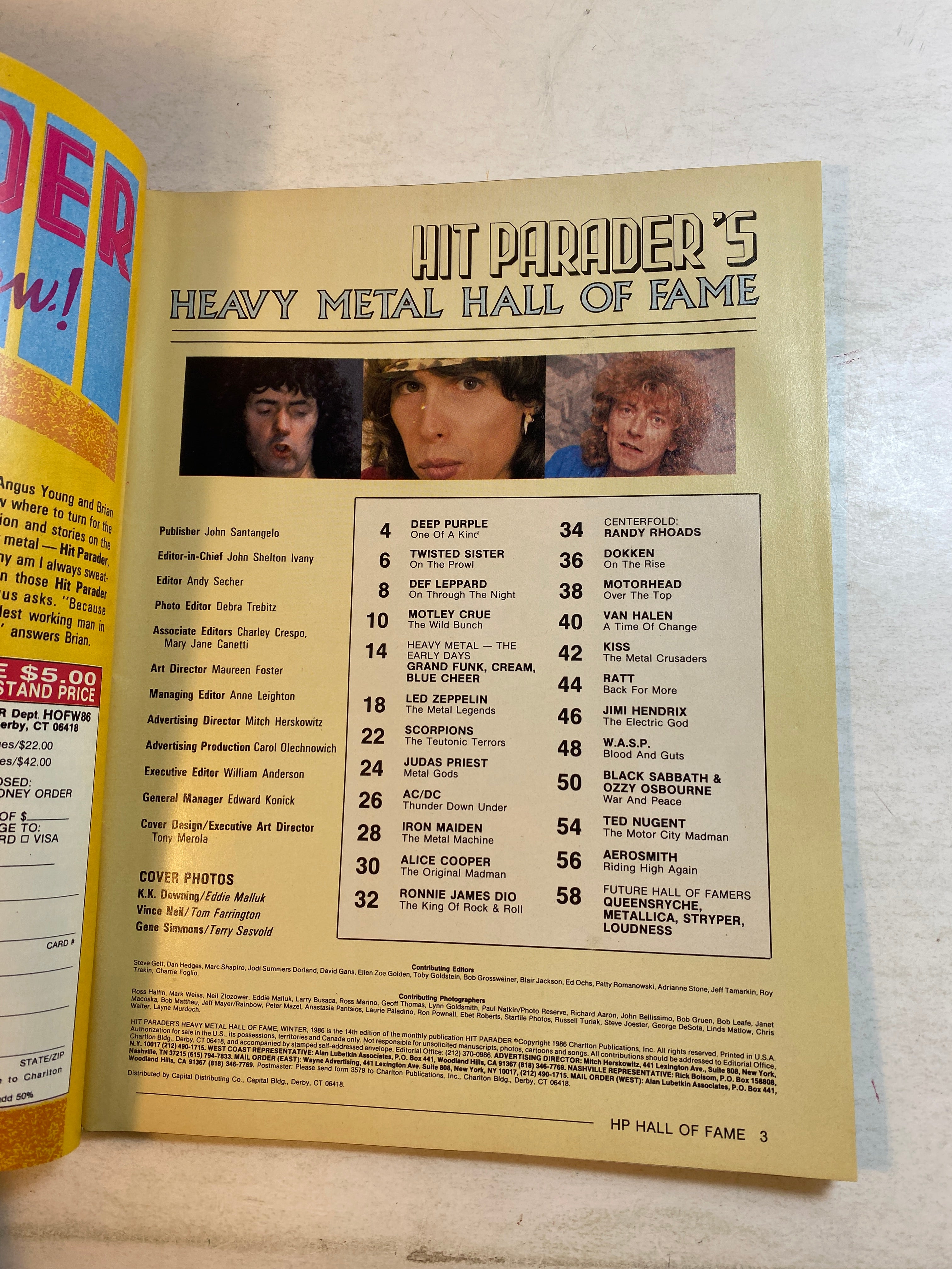 Hit Parader Heavy Metal Hall of Fame Winter 1986 Motley Crue